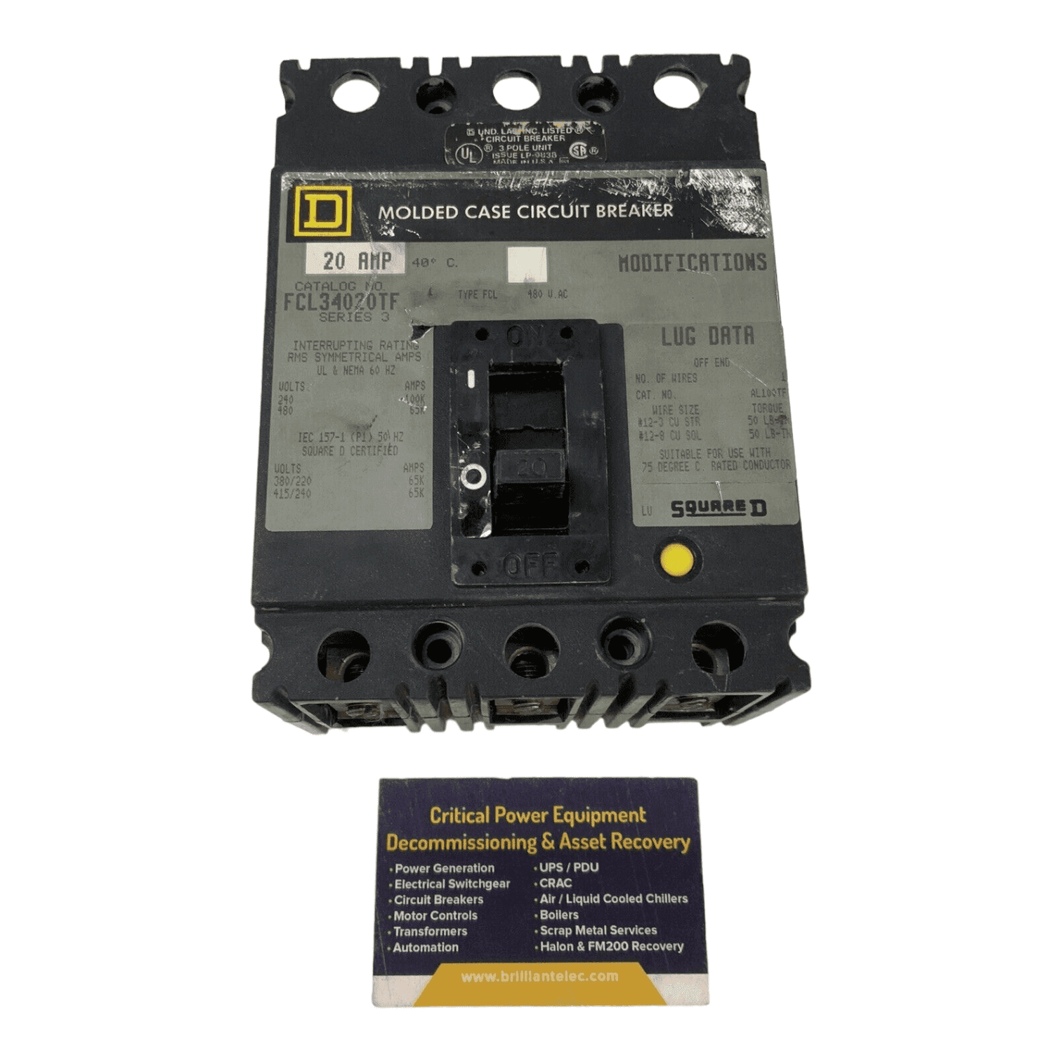 Square D FCL34020TF Circuit Breaker — image 1 of 5