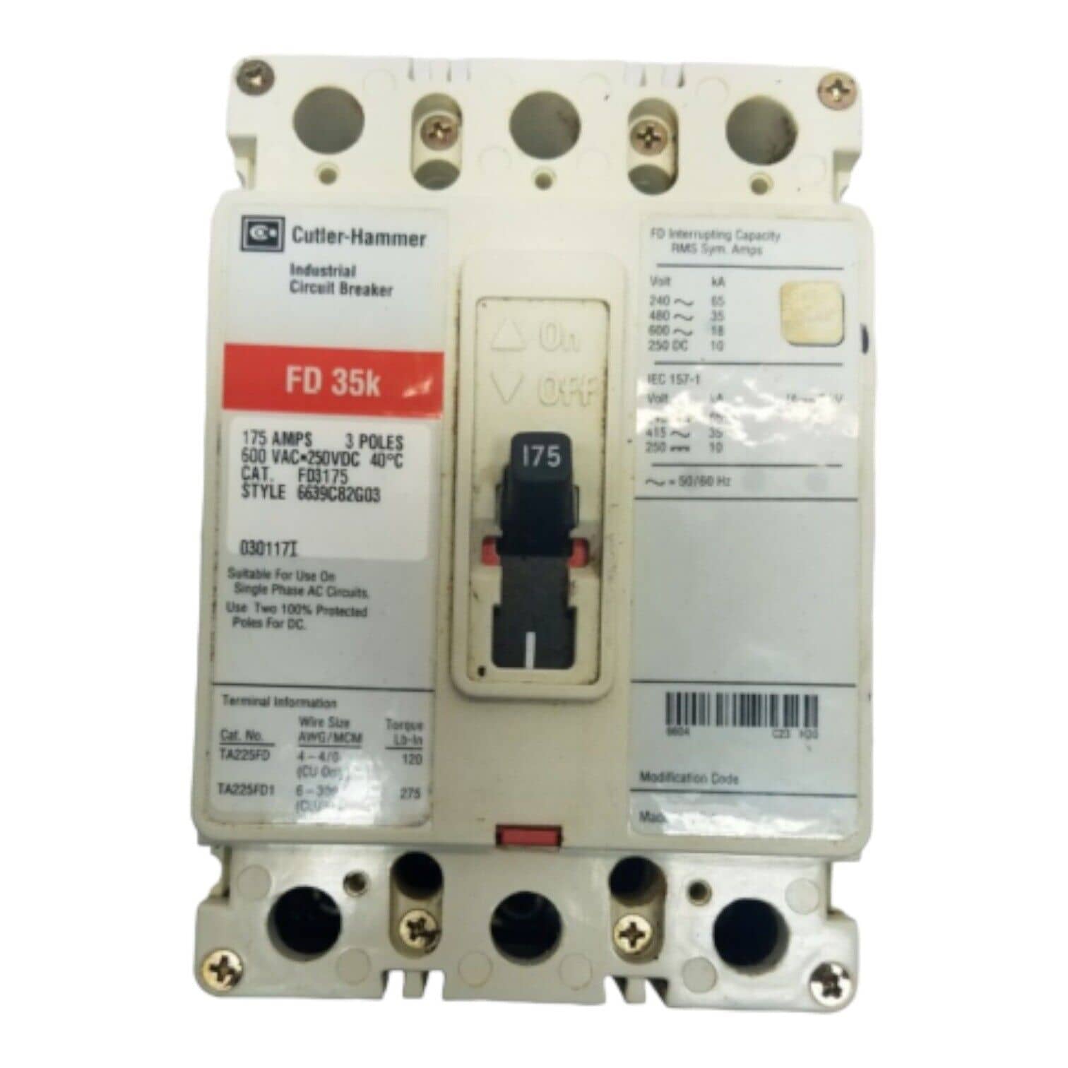 Cutler-Hammer FD3175 Circuit Breaker — image 1 of 7