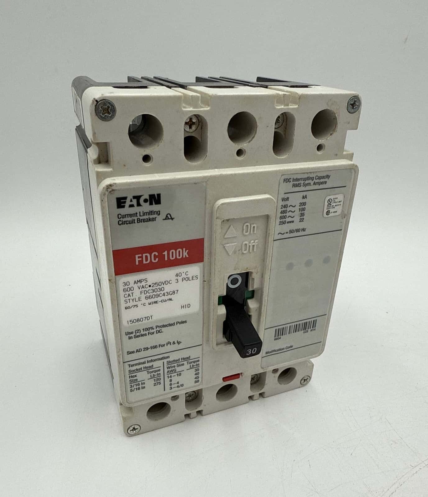 Eaton FDC3030 Circuit Breaker — image 1 of 8