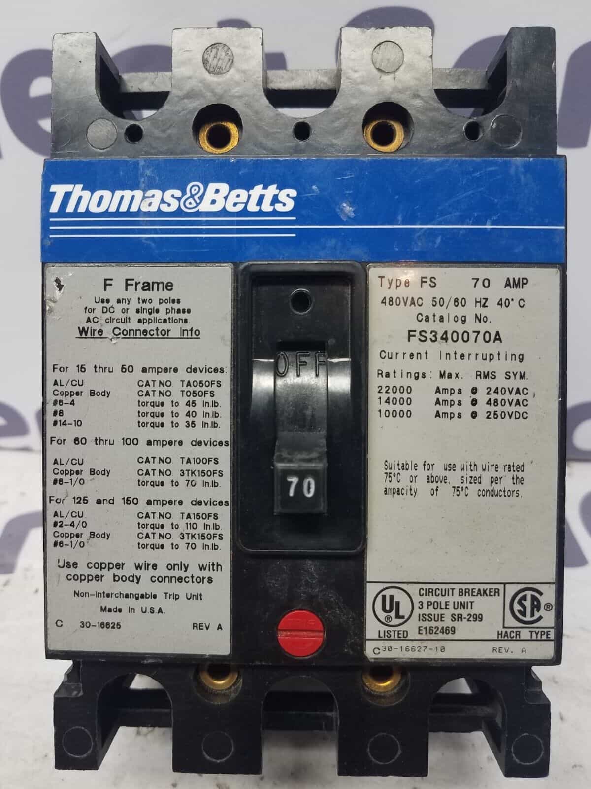 Thomas & Betts FS340070A Circuit Breaker — image 1 of 7