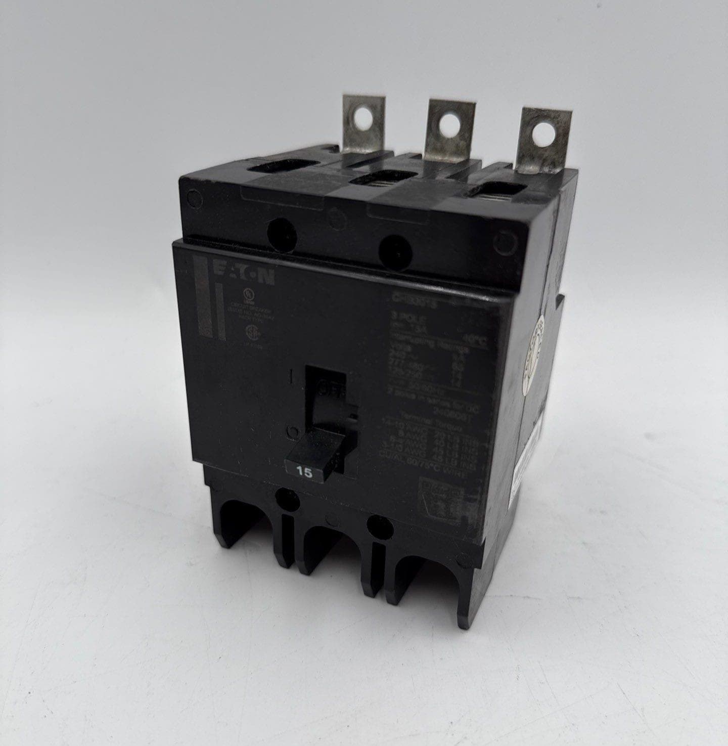 Eaton GHB3015 Circuit Breaker 15A 3P 480V 3PH Bolt on GHB 15 Amp 3 Pole