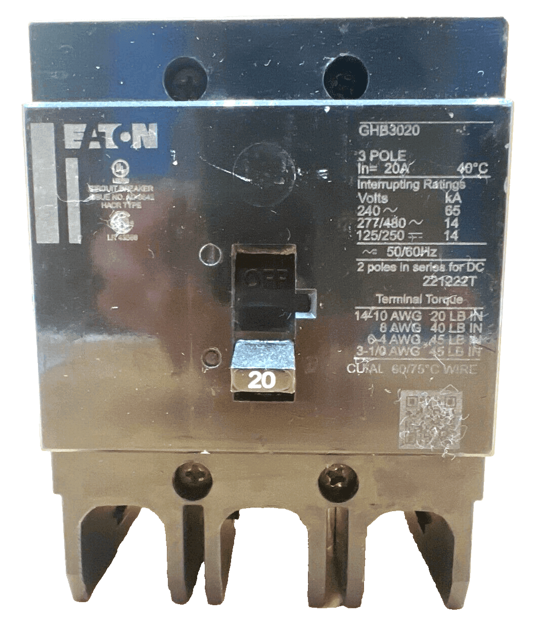 Cutler-Hammer GHB3020 Circuit Breaker — image 1 of 7