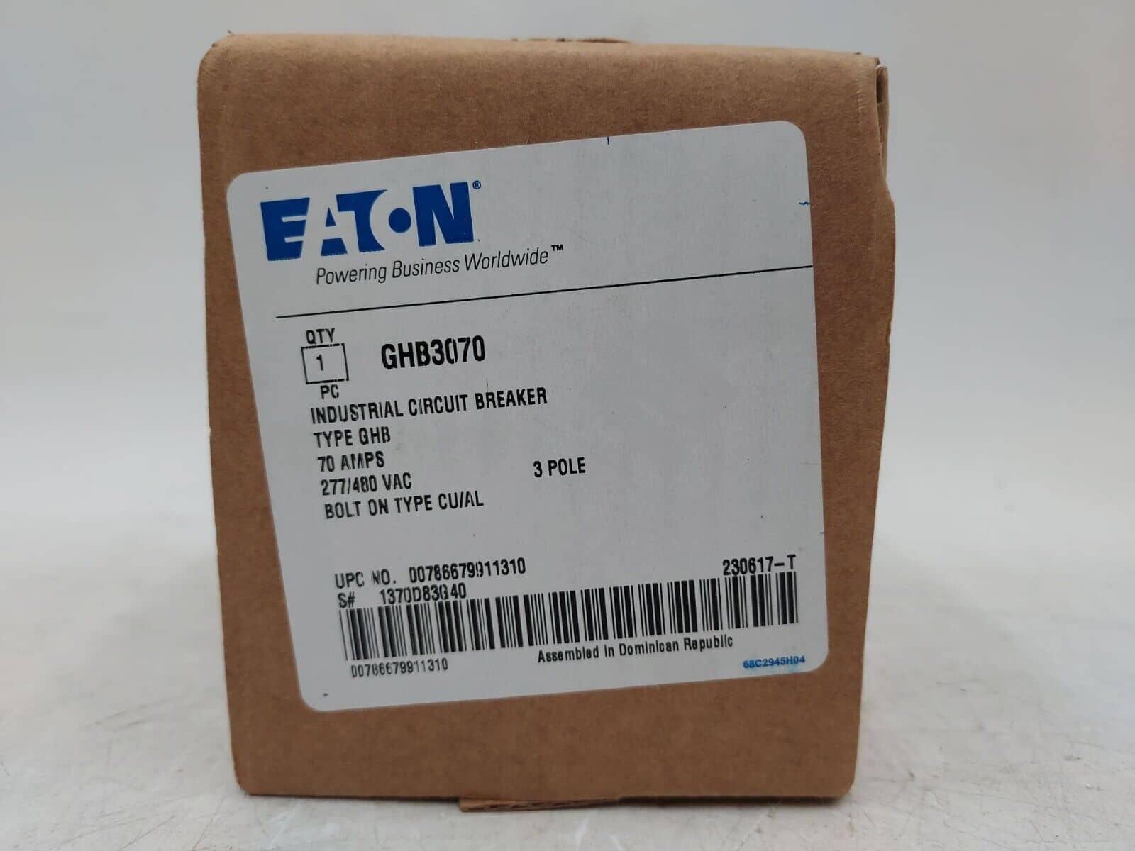 Eaton GHB3070 Circuit Breaker — image 1 of 6