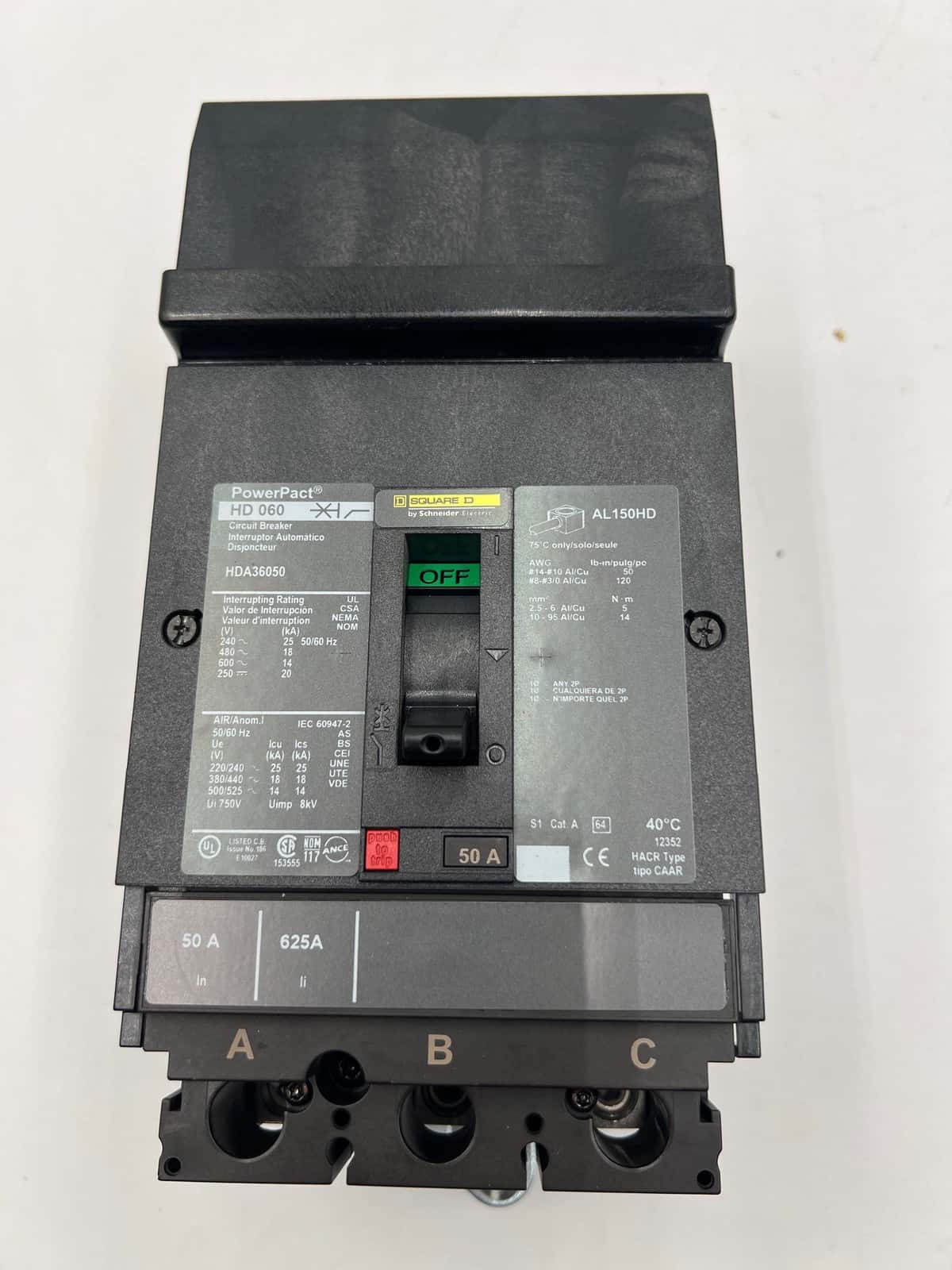 Square D HDA36050 Circuit Breaker — image 1 of 6