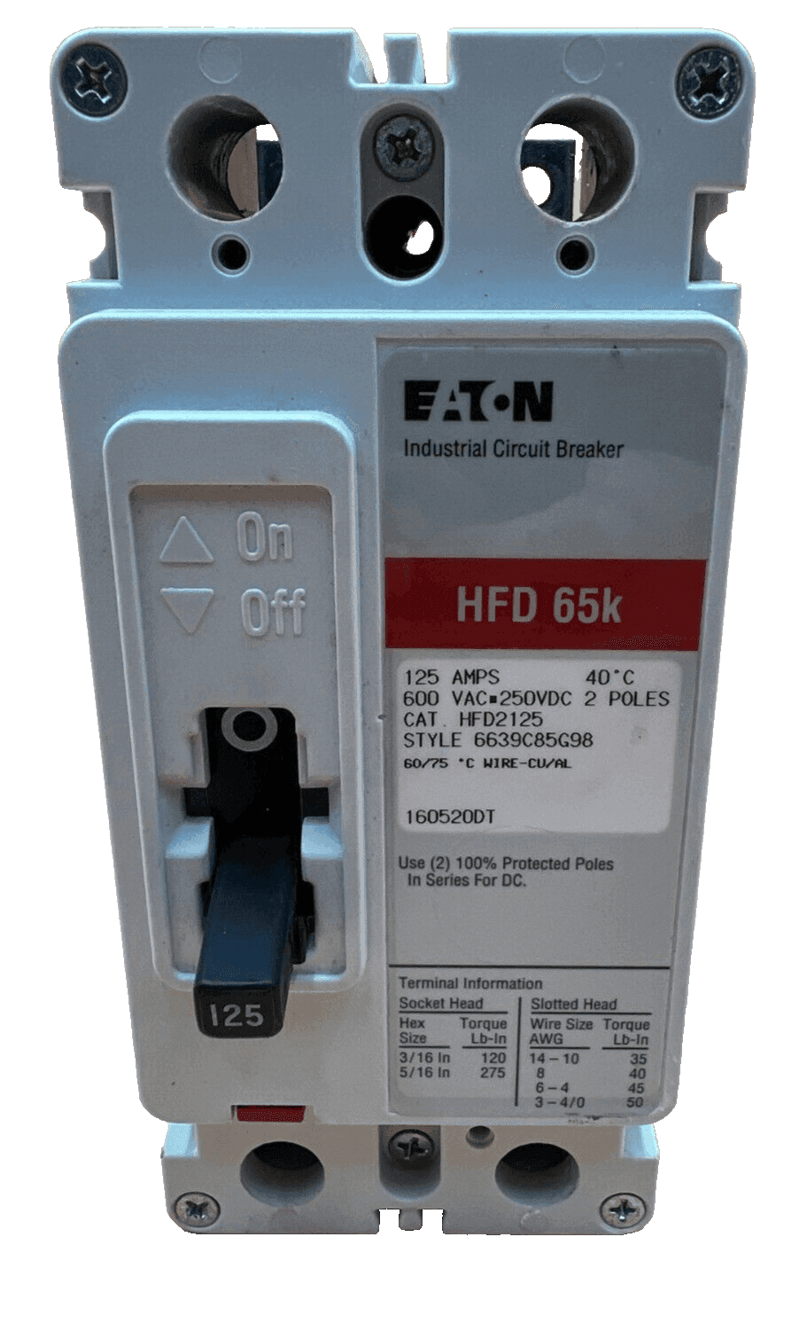 Eaton HFD2125 Circuit Breaker — image 1 of 6