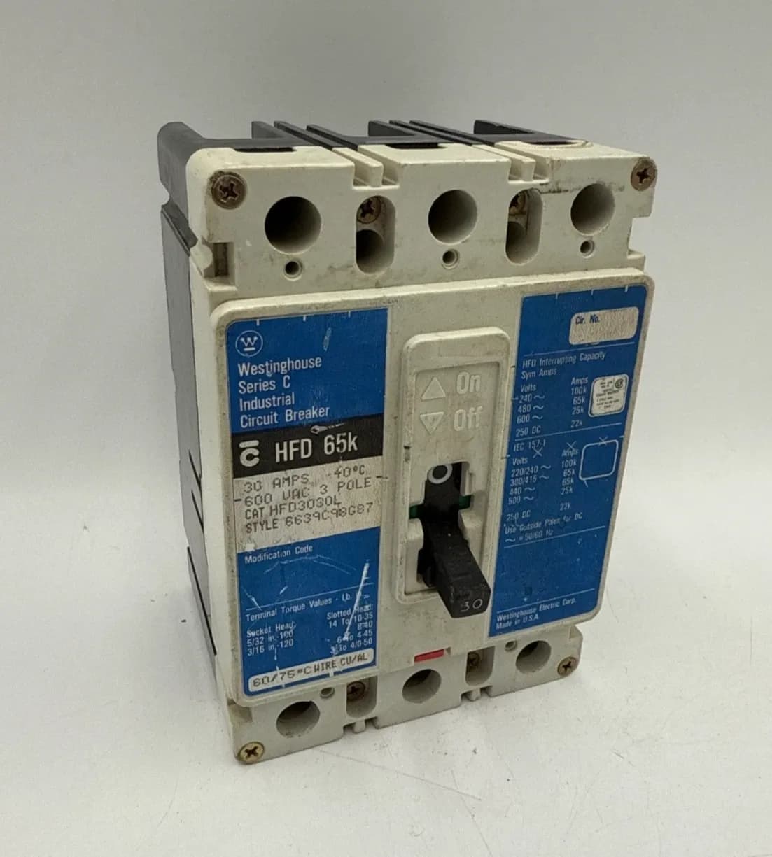Westinghouse HFD3030L Circuit Breaker — image 1 of 8