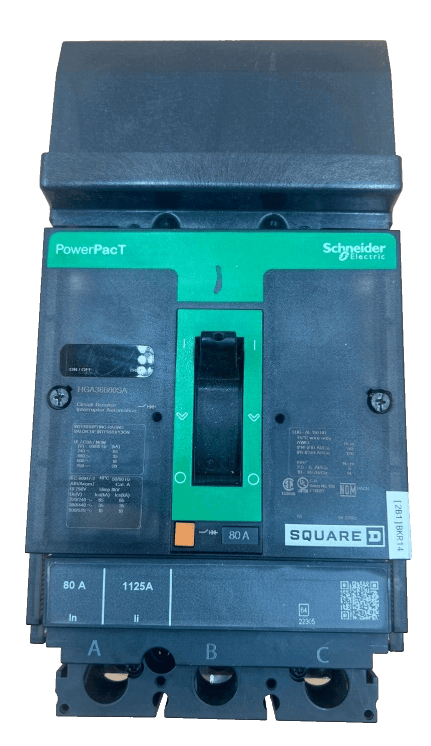 Square D HGA36080SA Circuit Breaker — image 1 of 7