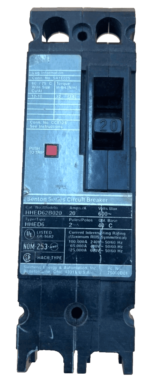 Siemens HHED62B020 Circuit Breaker — image 1 of 6