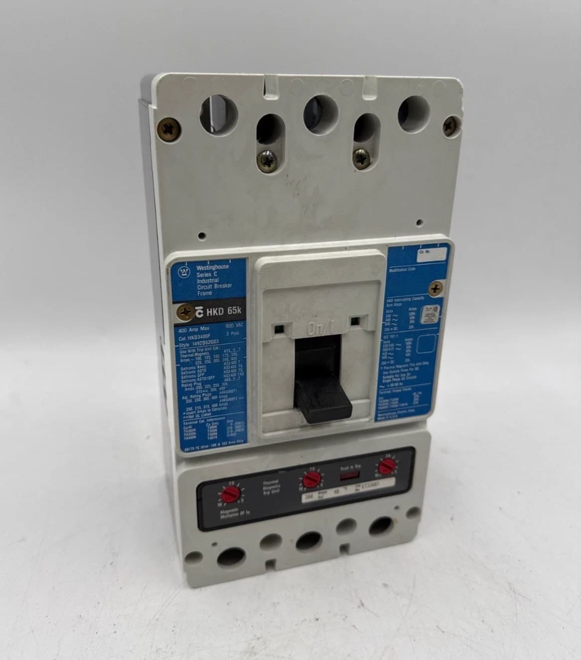 Westinghouse HKD3300 Circuit Breaker 300A 3P 600V 3PH HKD 65k 300 Amp 3 Pole – image 1