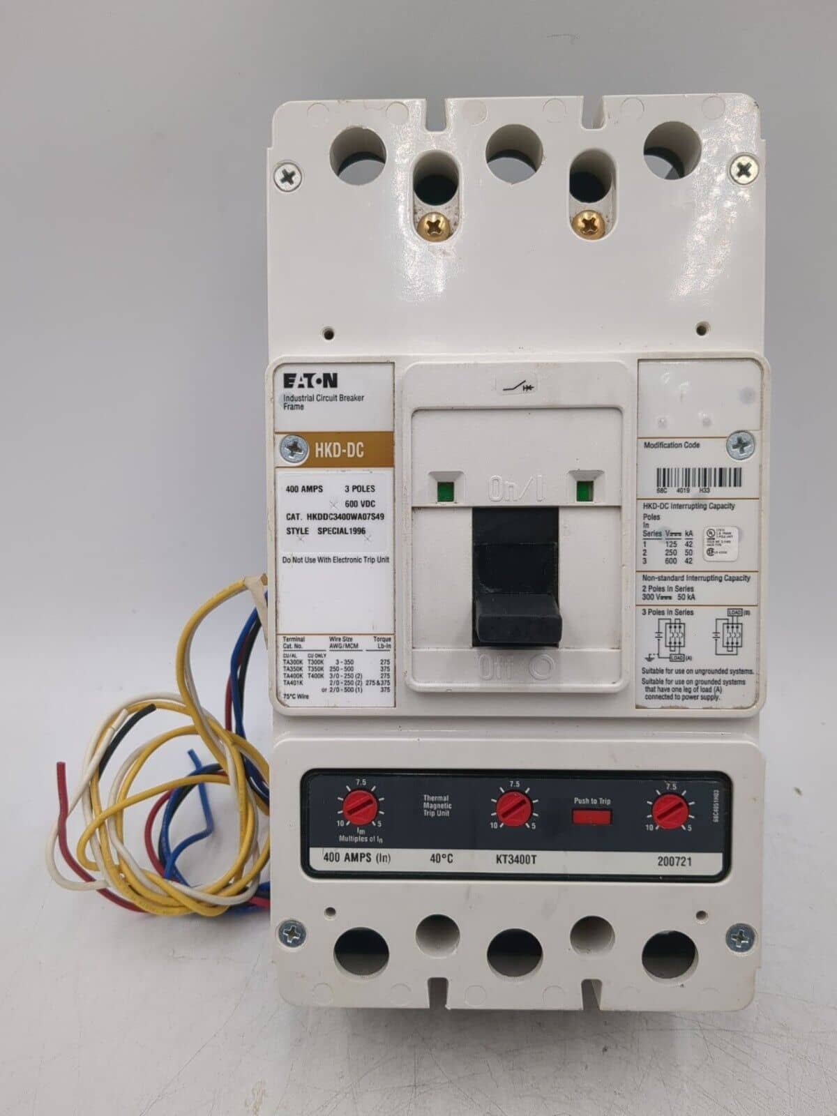Eaton HKDDC3400WA07S49 Circuit Breaker — image 1 of 8