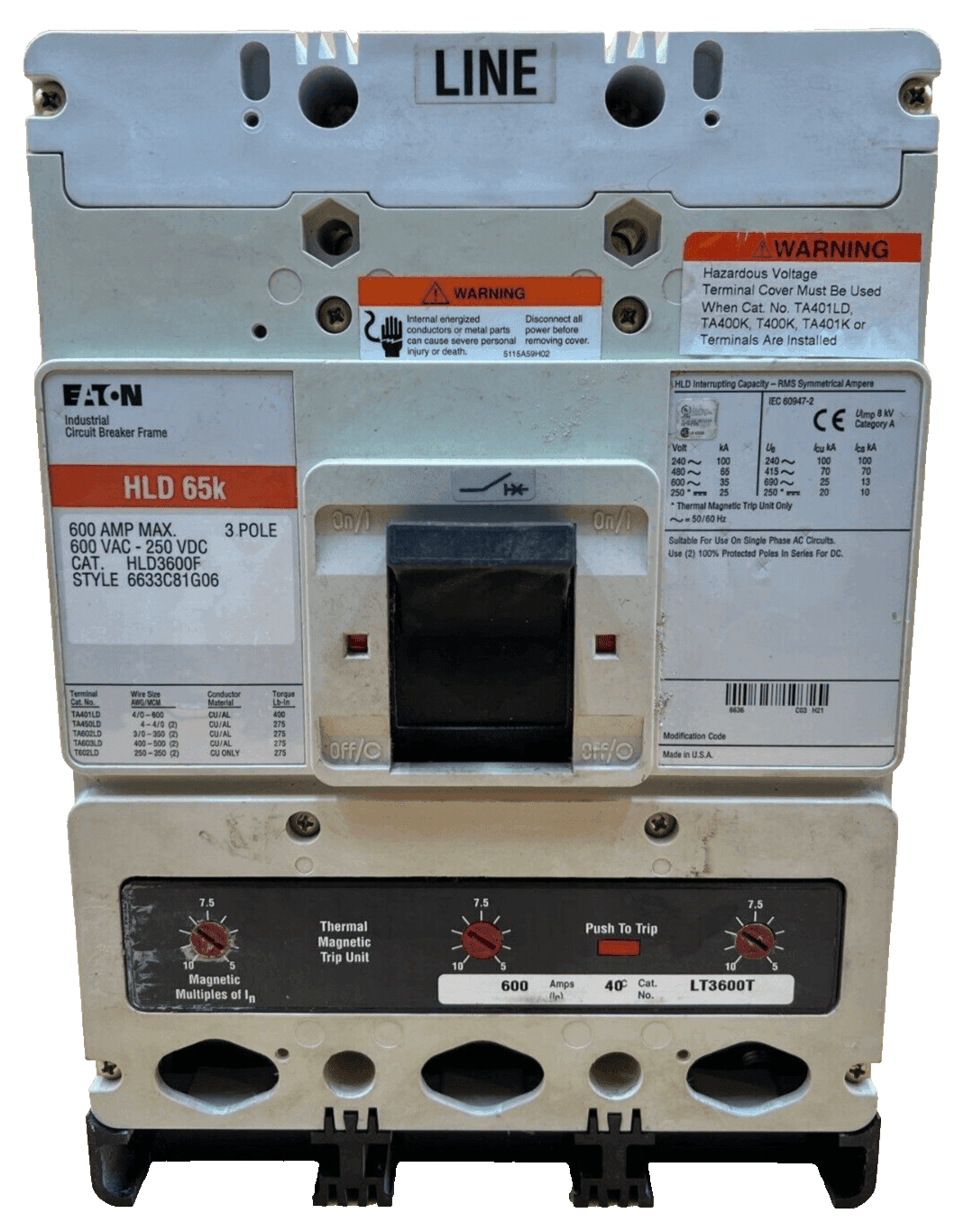Eaton HLD3600F Circuit Breaker — image 1 of 8