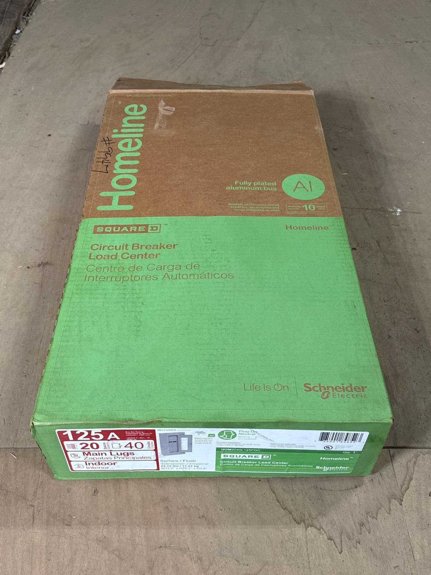 SQ D HOM2040L125PGC Load Center 125A 20Space 120/240V 1PH Homeline Indoor – image 1