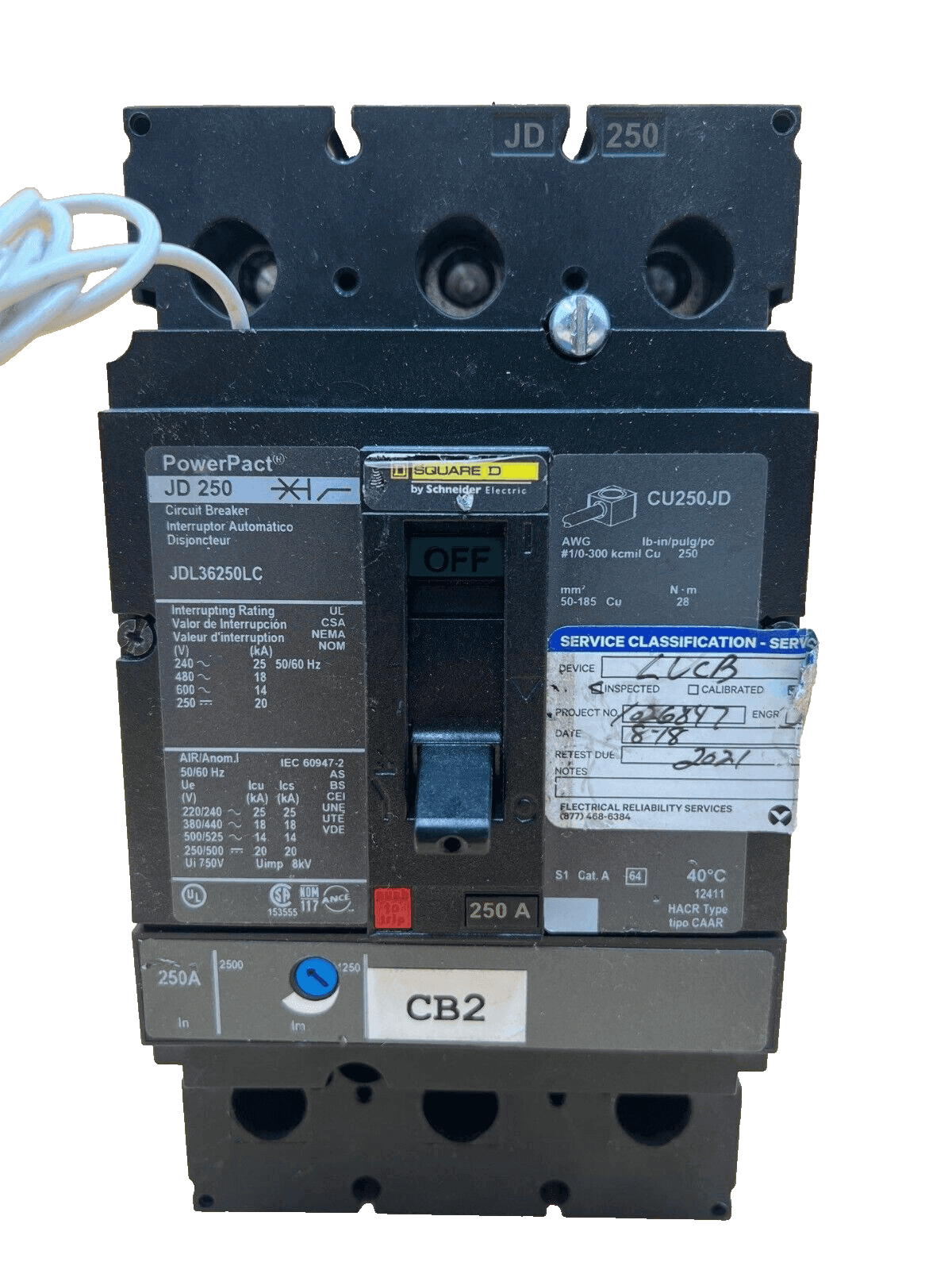 Square D JDL36250LC Circuit Breaker — image 1 of 7