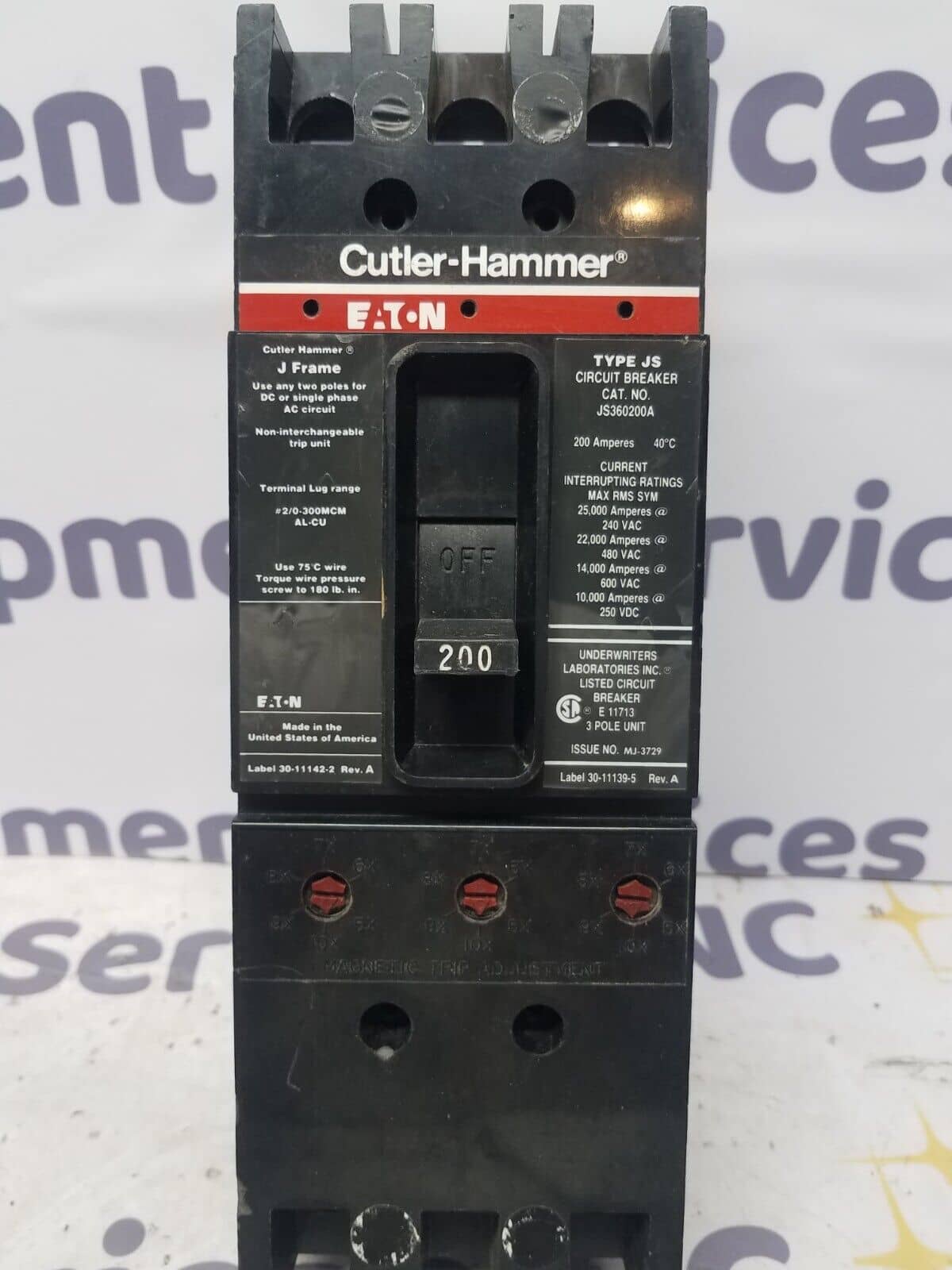 Cutler-Hammer JS360200A Circuit Breaker — image 1 of 7