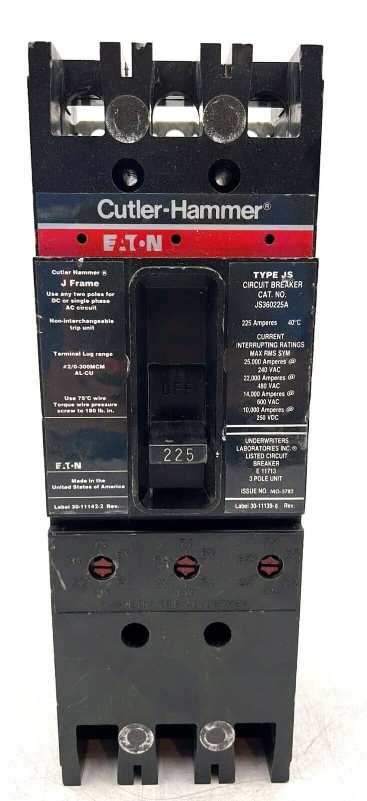 Cutler-Hammer JS360225A Circuit Breaker — image 1 of 7