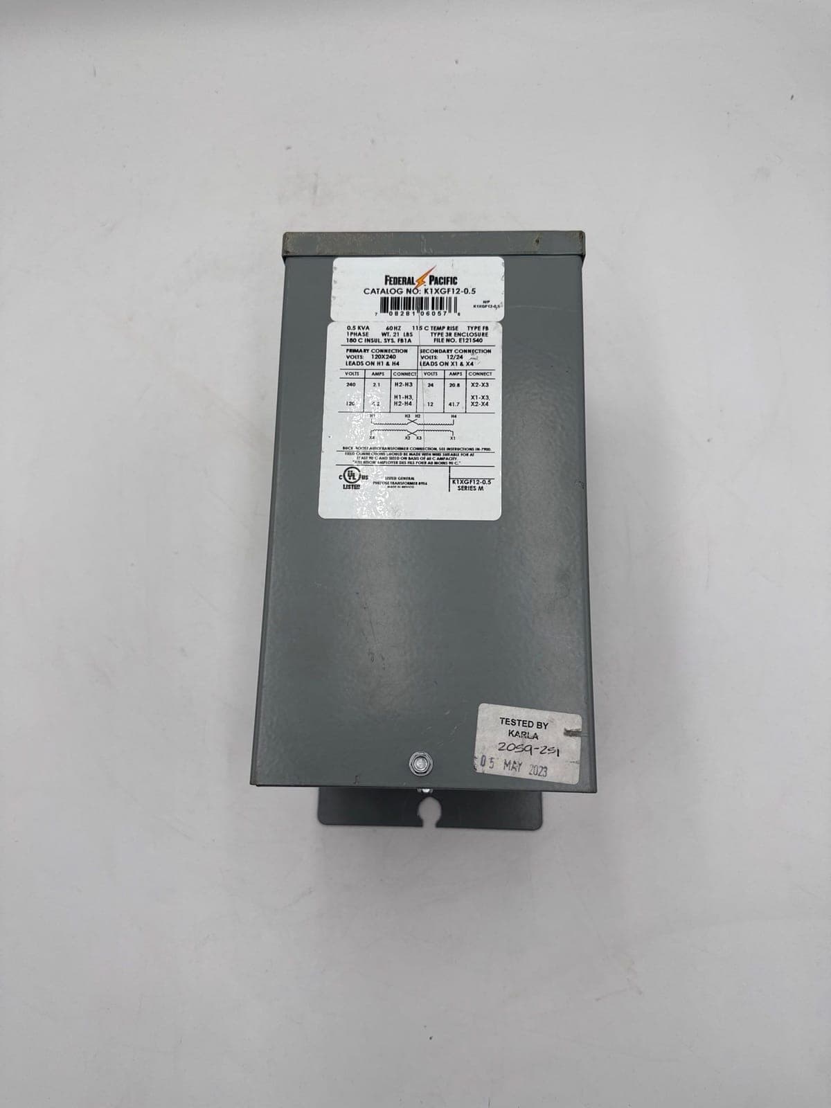 Federal Pacific K1XGF12-0.5 Control Transformer — image 1 of 5