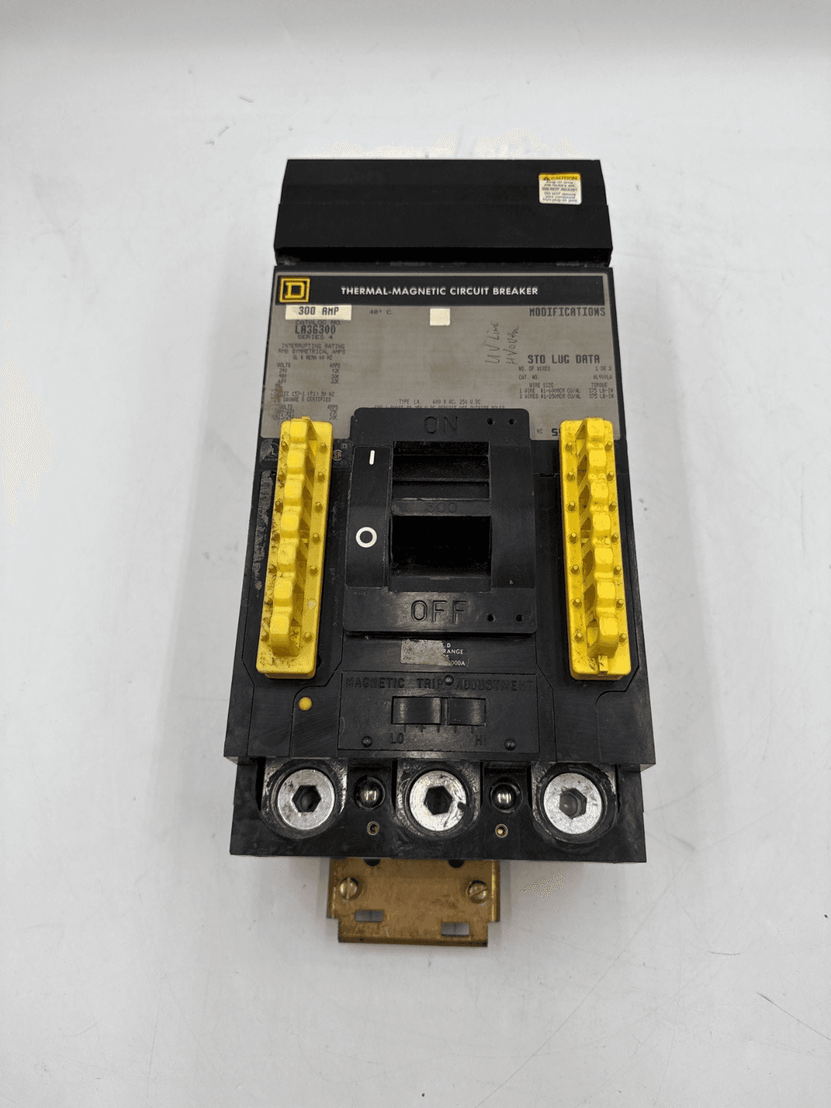 Square D LA36300 Circuit Breaker 300A 3P 600V 3PH LA I-Line 300 Amp 3Pole Gray – image 1