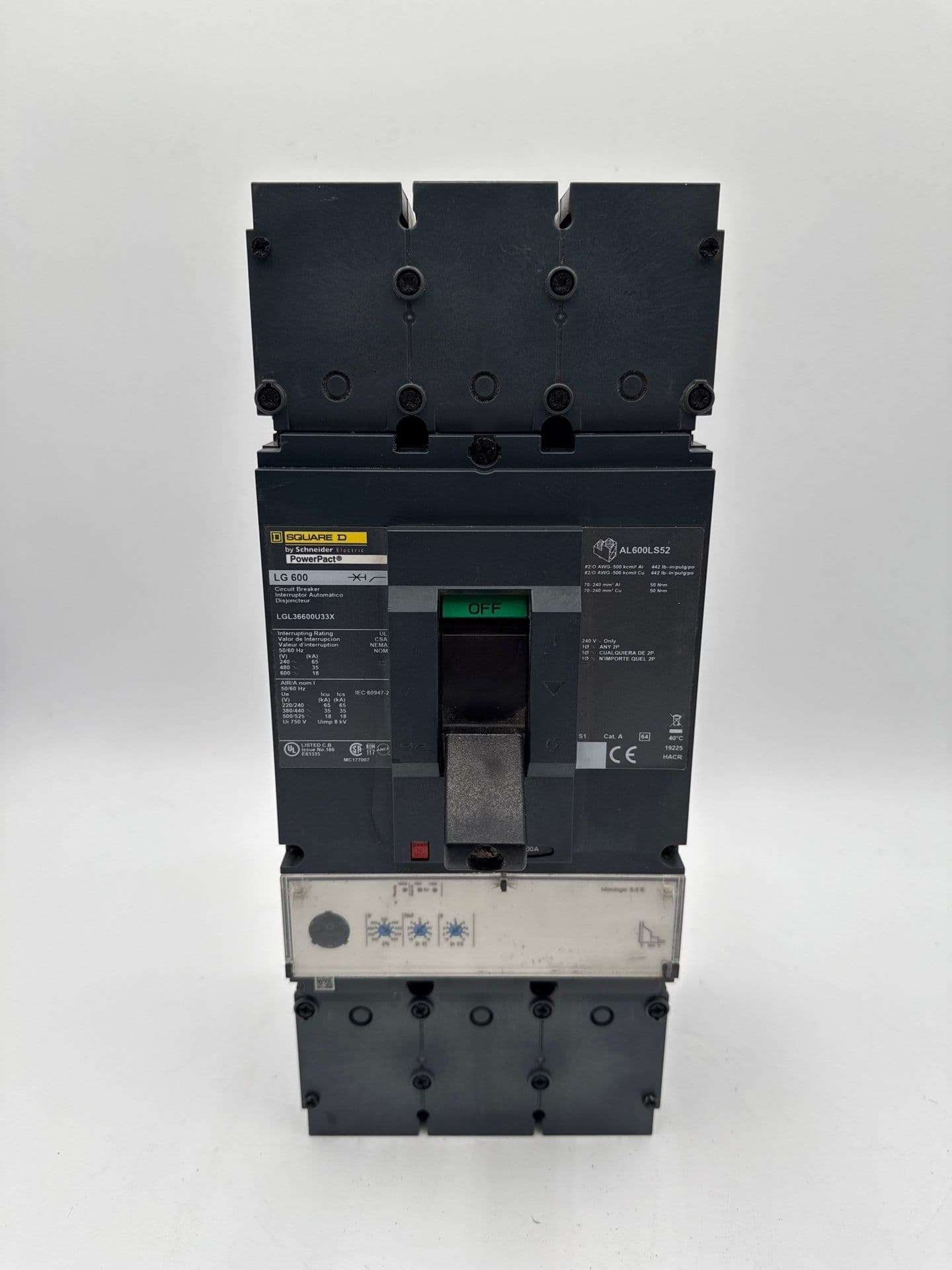 Square D LGL36600U33X Circuit Breaker 600A 3P 600V LG 600 PowerPact 600 Amp – image 1