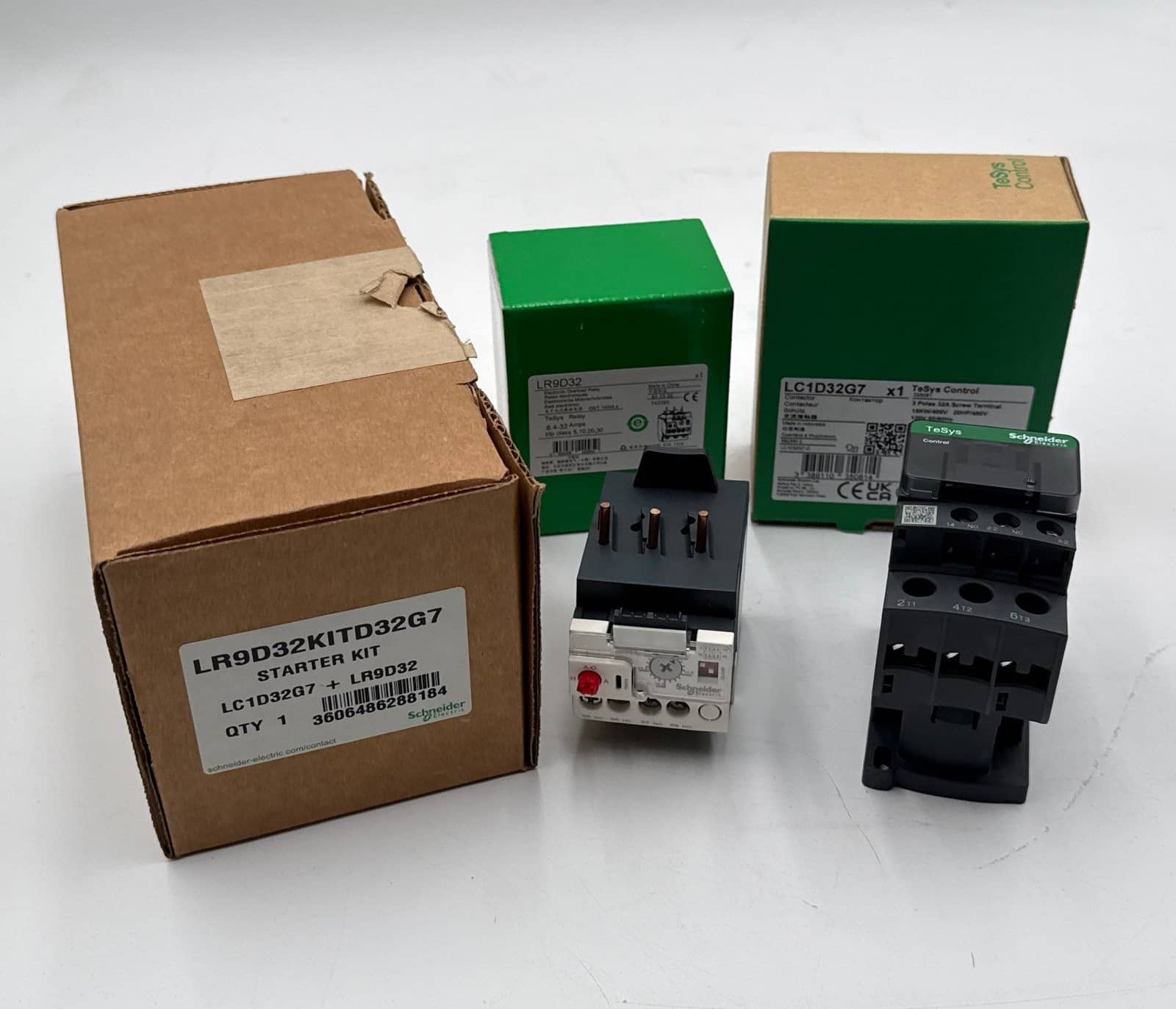 Schneider LC1D32G7 Starter 32A 3P 600V Coil 120V Overload LR9D32 6.4-32Amp