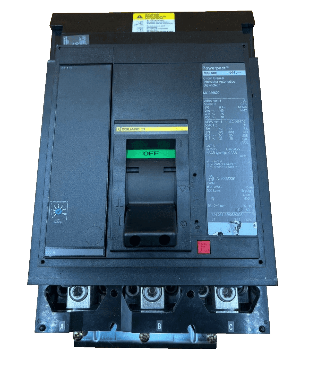 Square D MGA36600 Circuit Breaker — image 1 of 7