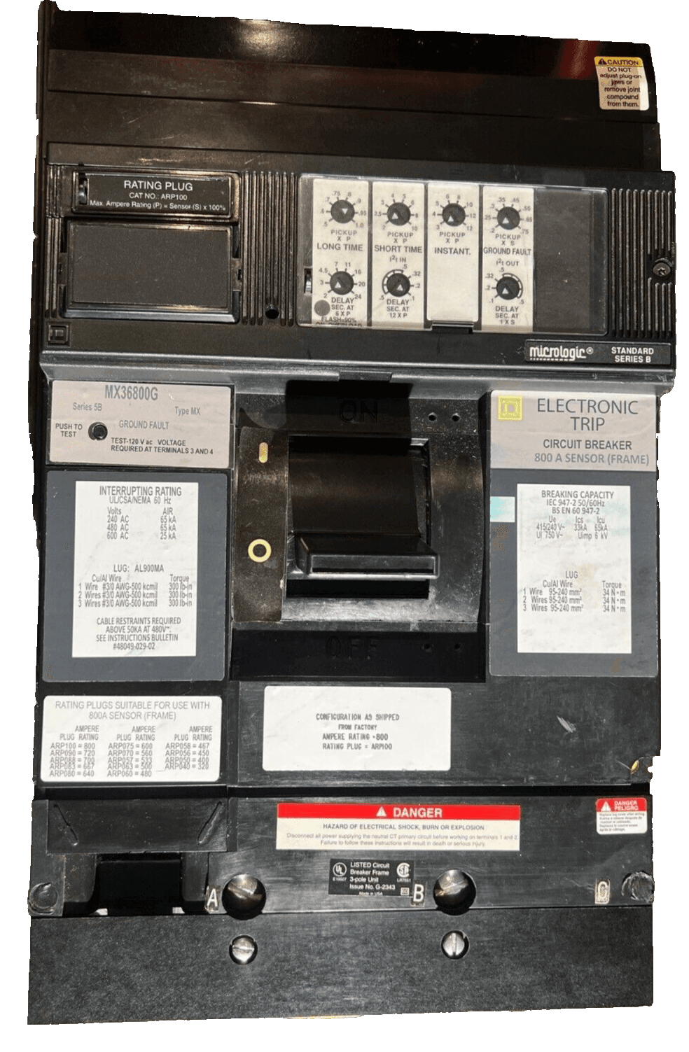 Square D MX36800G I-Line Circuit Breaker 800A 3P 600V 3PH MX 800 Amp 3 Pole – image 1