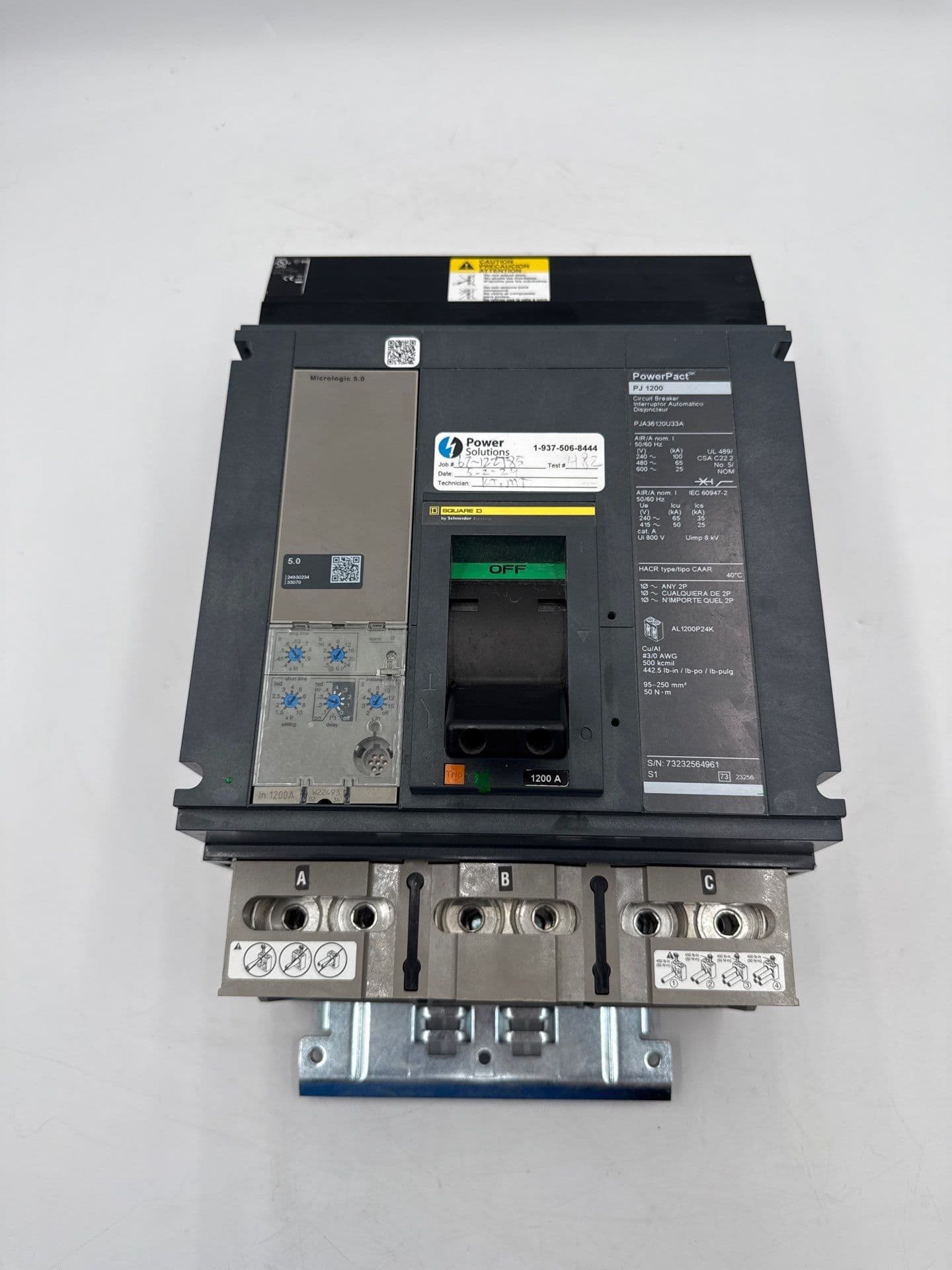 Square D PJA36120U33A I-Line Circuit Breaker 1200A 3P 600V PowerPact PJA 1200 Amp – image 1