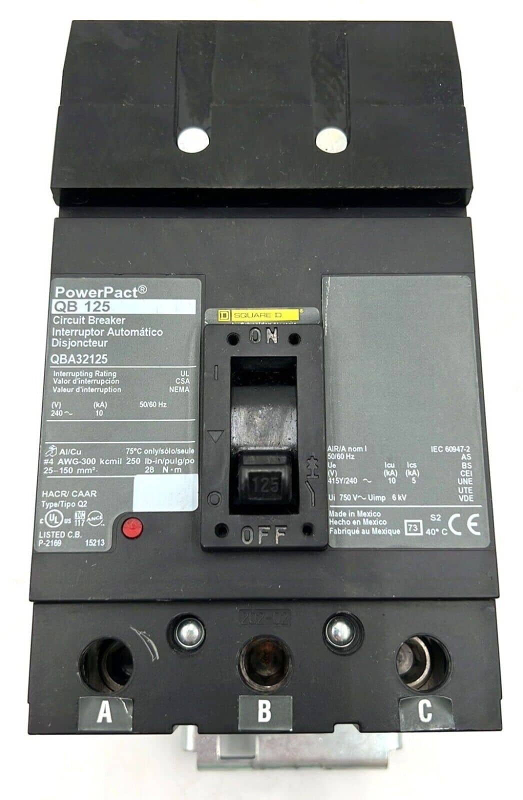 Square D QBA32125 Circuit Breaker — image 1 of 7