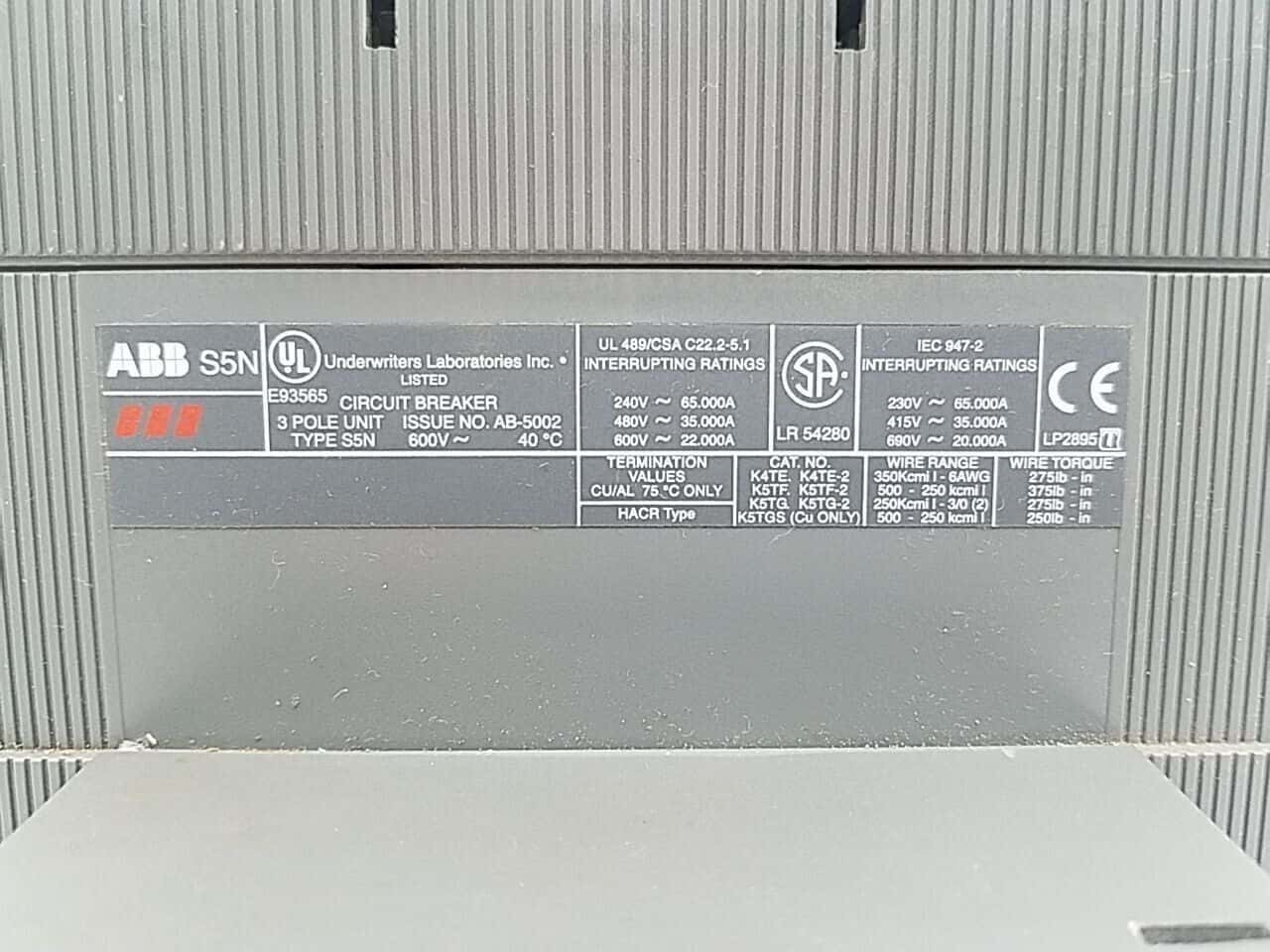 ABB S5N Circuit Breaker — image 1 of 11