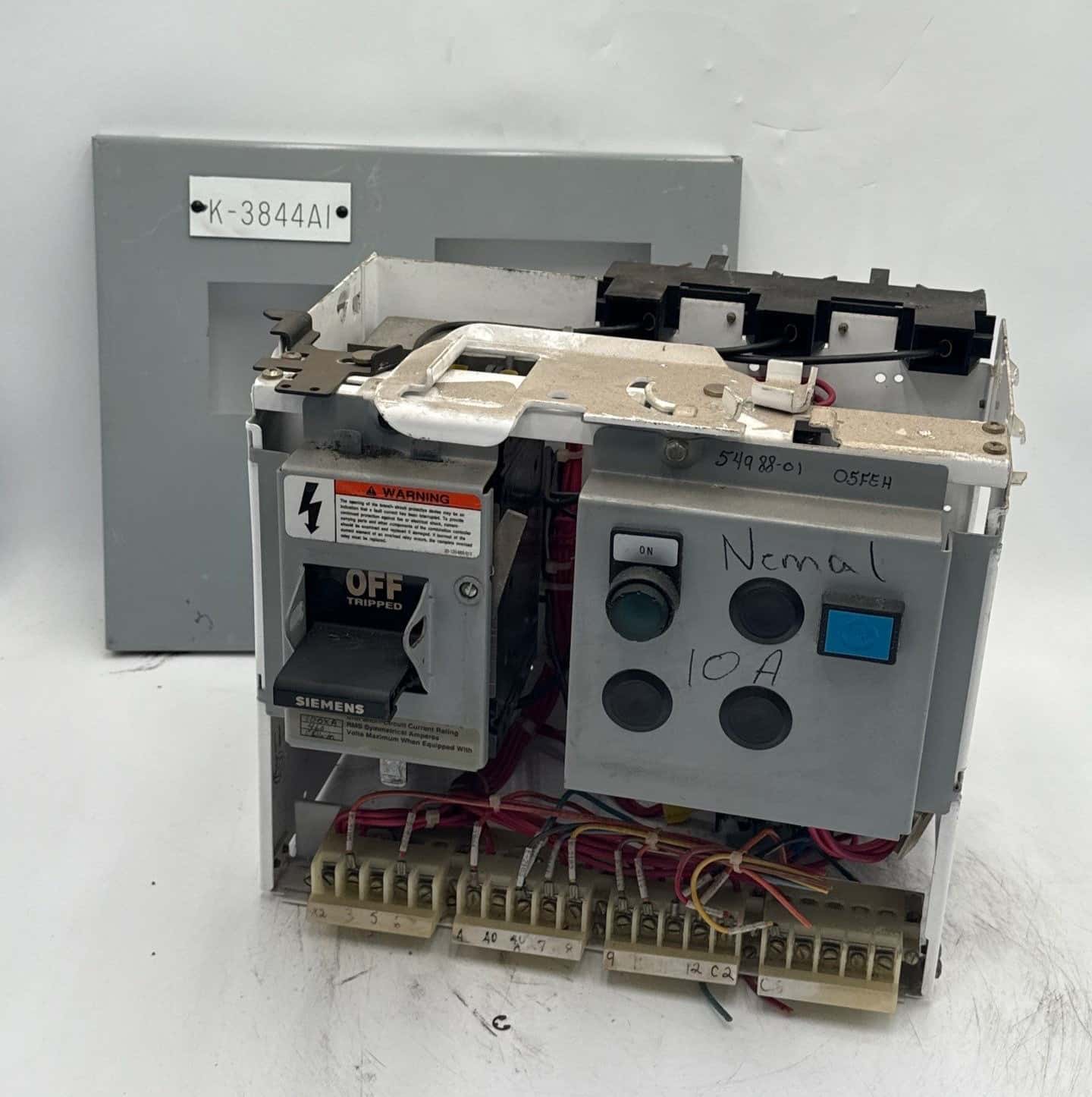 Siemens Model 95 12" 10A Combo MCC Bucket Size 1 Starter 3TB44 ED63A010