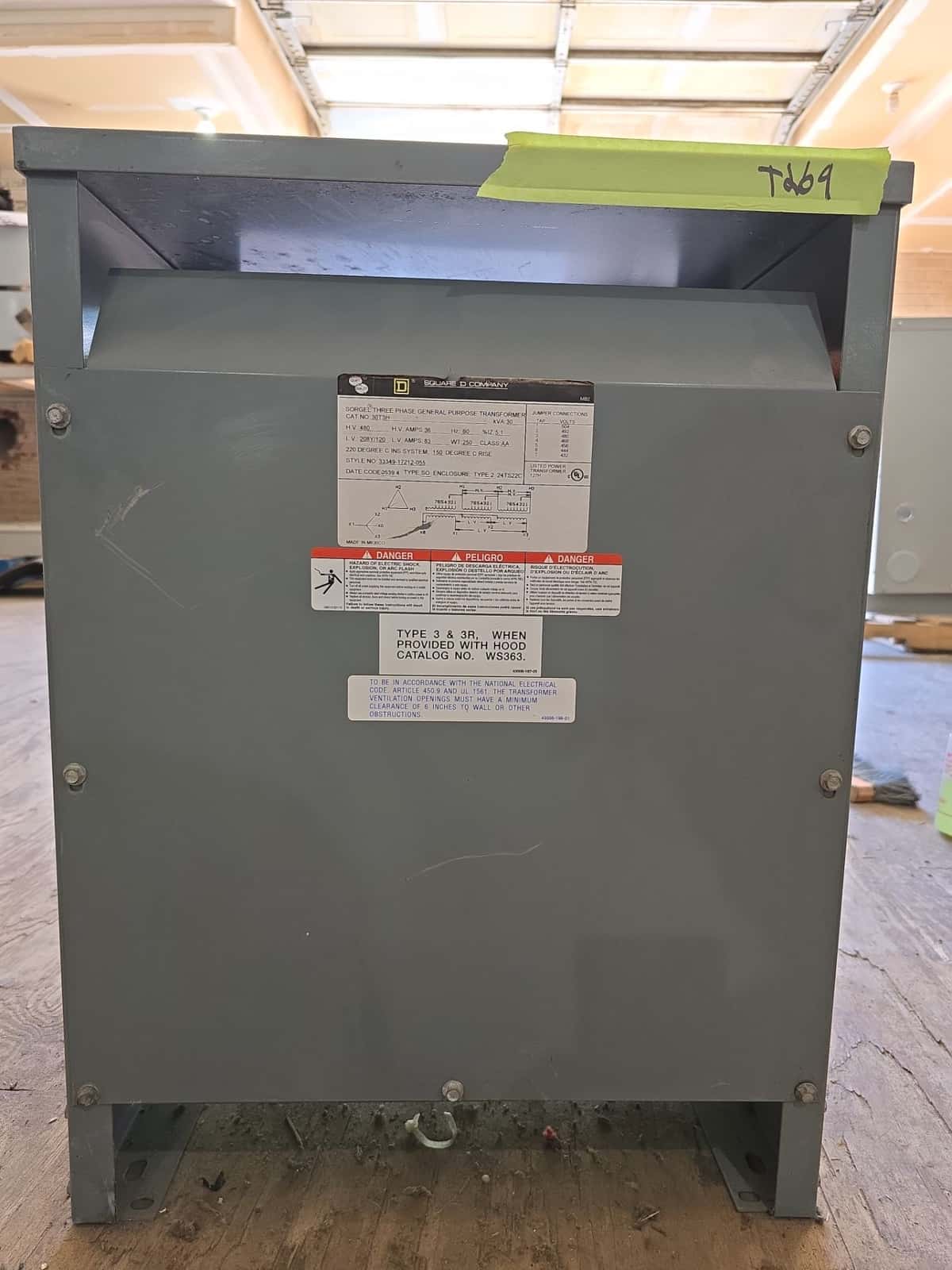 Square D 30T3H Dry Type Transformers — image 1 of 6