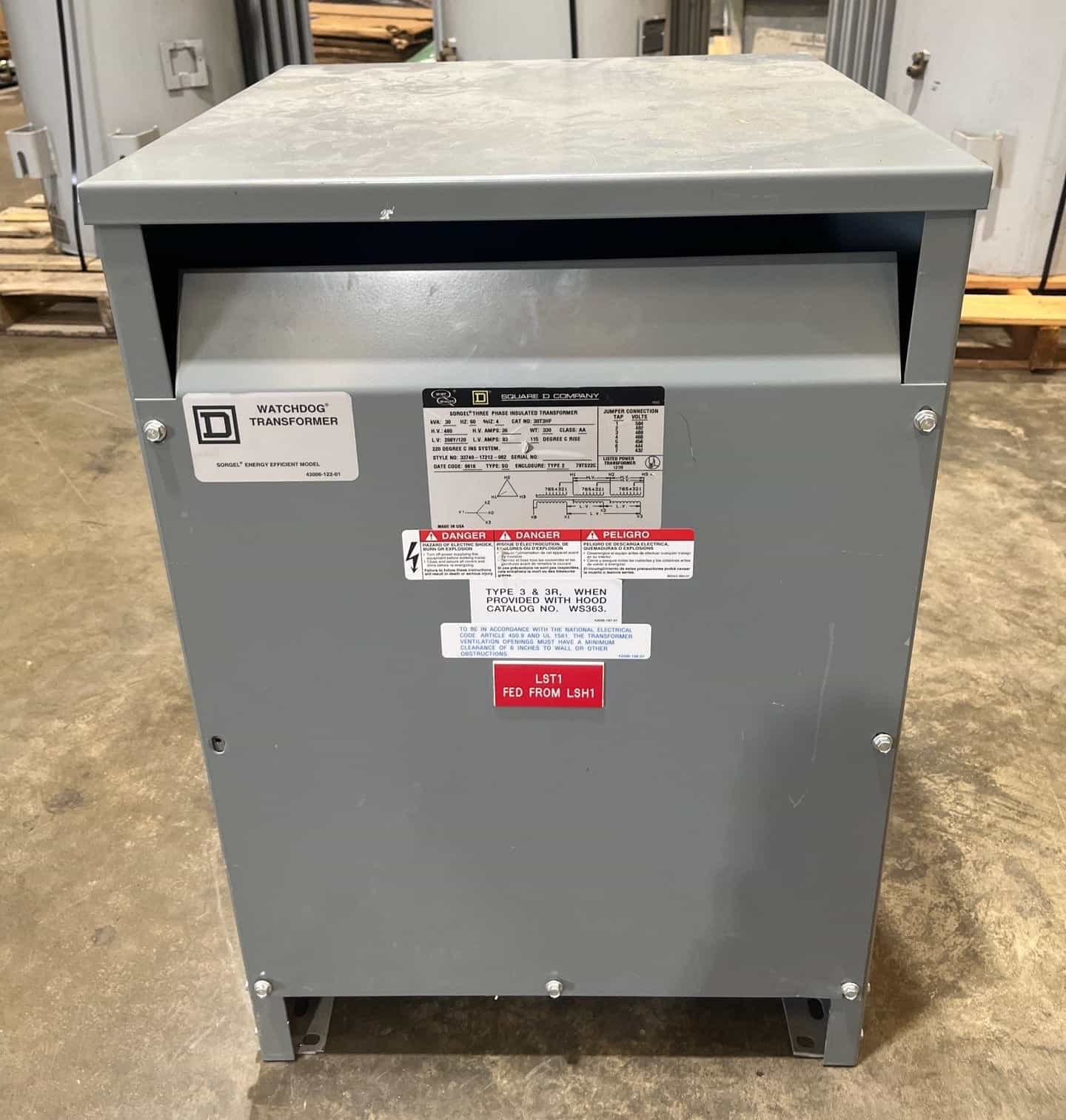Square D 30T3HF Dry Type Transformers — image 1 of 8