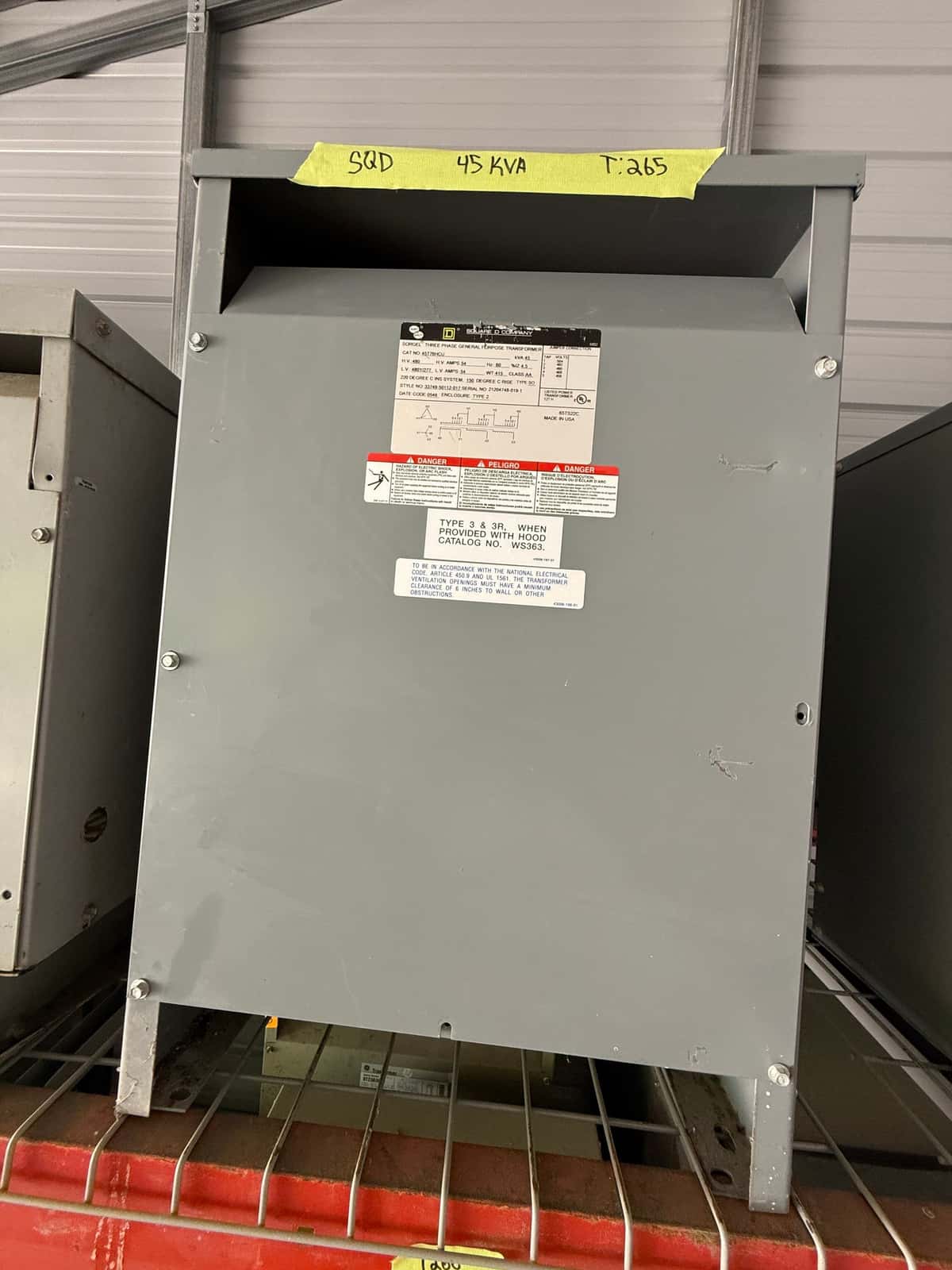 Square D 45T76HCU Dry Type Transformers — image 1 of 8