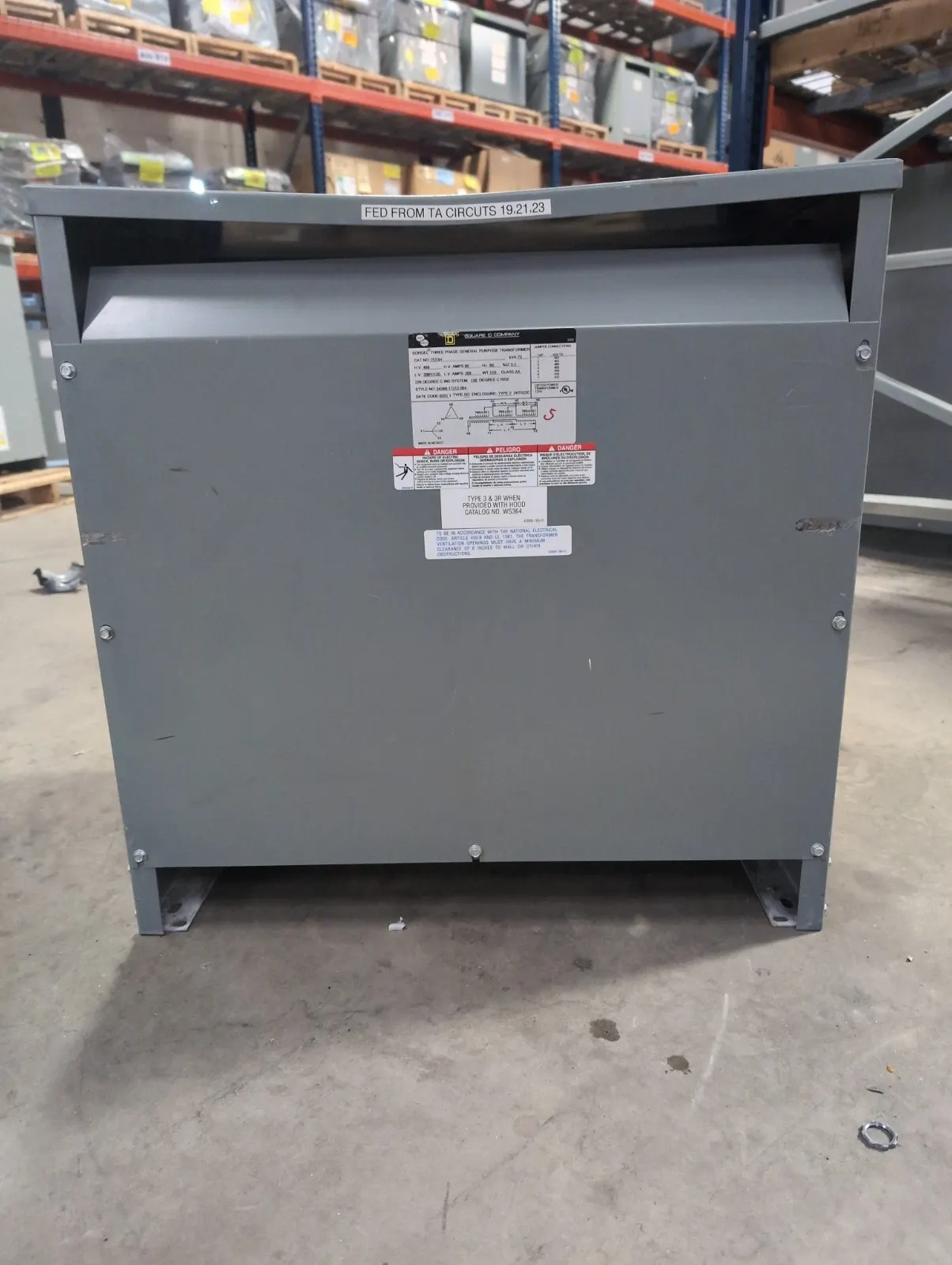 Square D 75T3H Dry Type Transformers — image 1 of 6