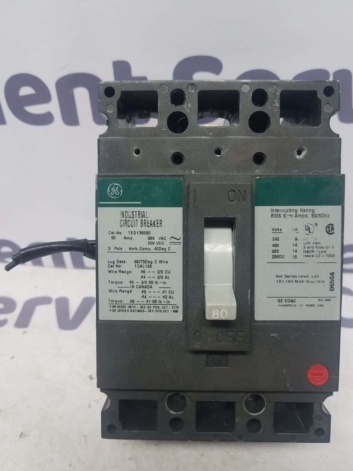 GE TED136080 Circuit Breaker — image 1 of 7