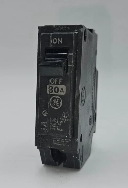 GE THQB1130 Bolt On Circuit Breaker 30A 1P 120/240V THQB 30 Amp 1 Pole Used – image 1