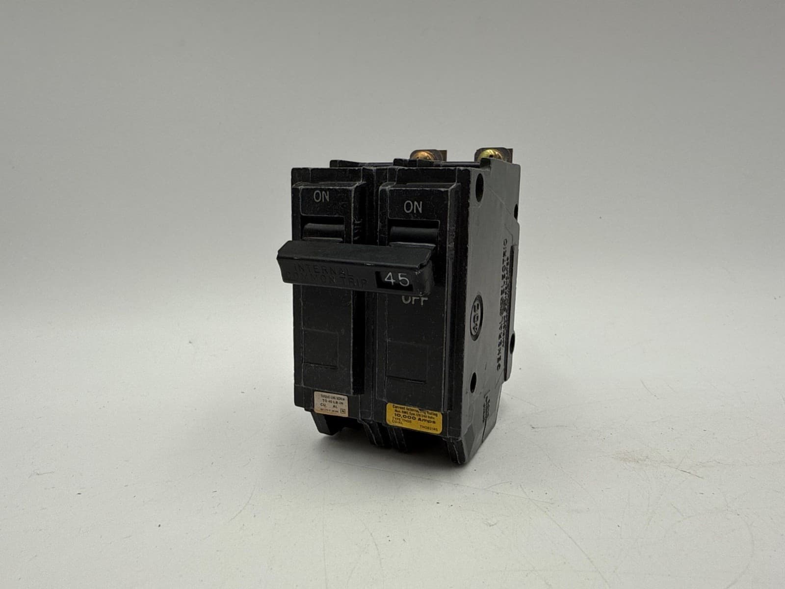GE THQB2145 Circuit Breaker 45A 2P 120/240V THQB Bolt On 45 Amp 2 Pole 10kA – image 1