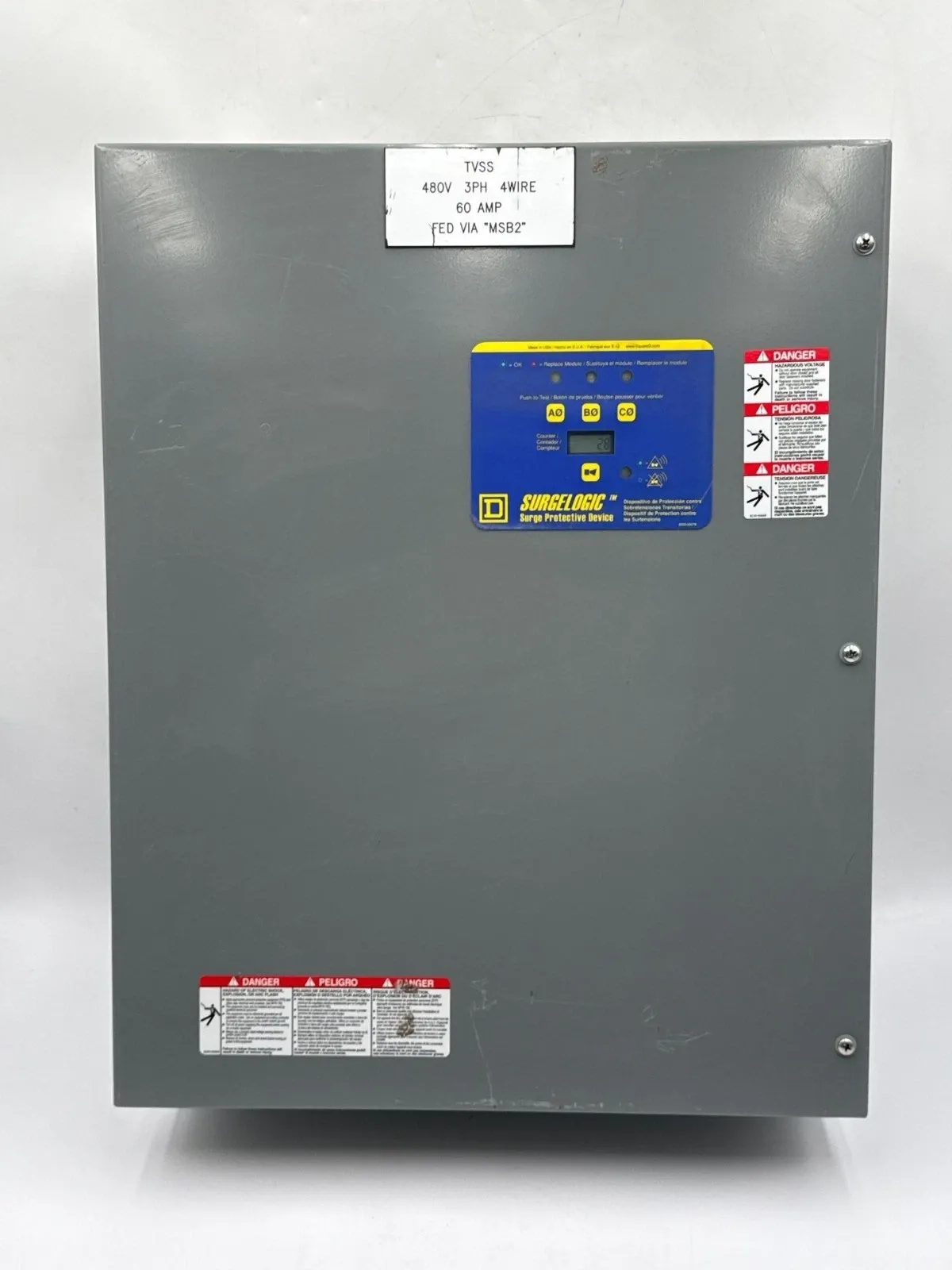 Square D TVS4EMA32A1 Surgelogic 320kA 480Y/277V 3PH 4W Surge Protection Device