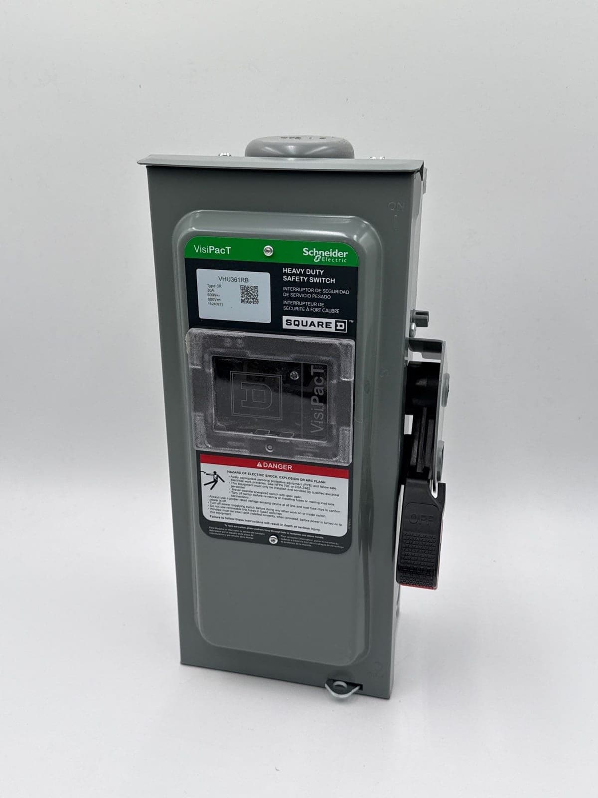Square D VHU361RB Safety Disconnect Switch 30A 3P 600V VisiPacT 3R Outdoor