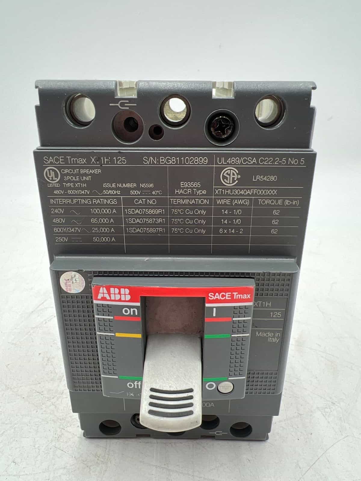 ABB XT1HU3040AFF000XXX Circuit Breaker — image 1 of 6