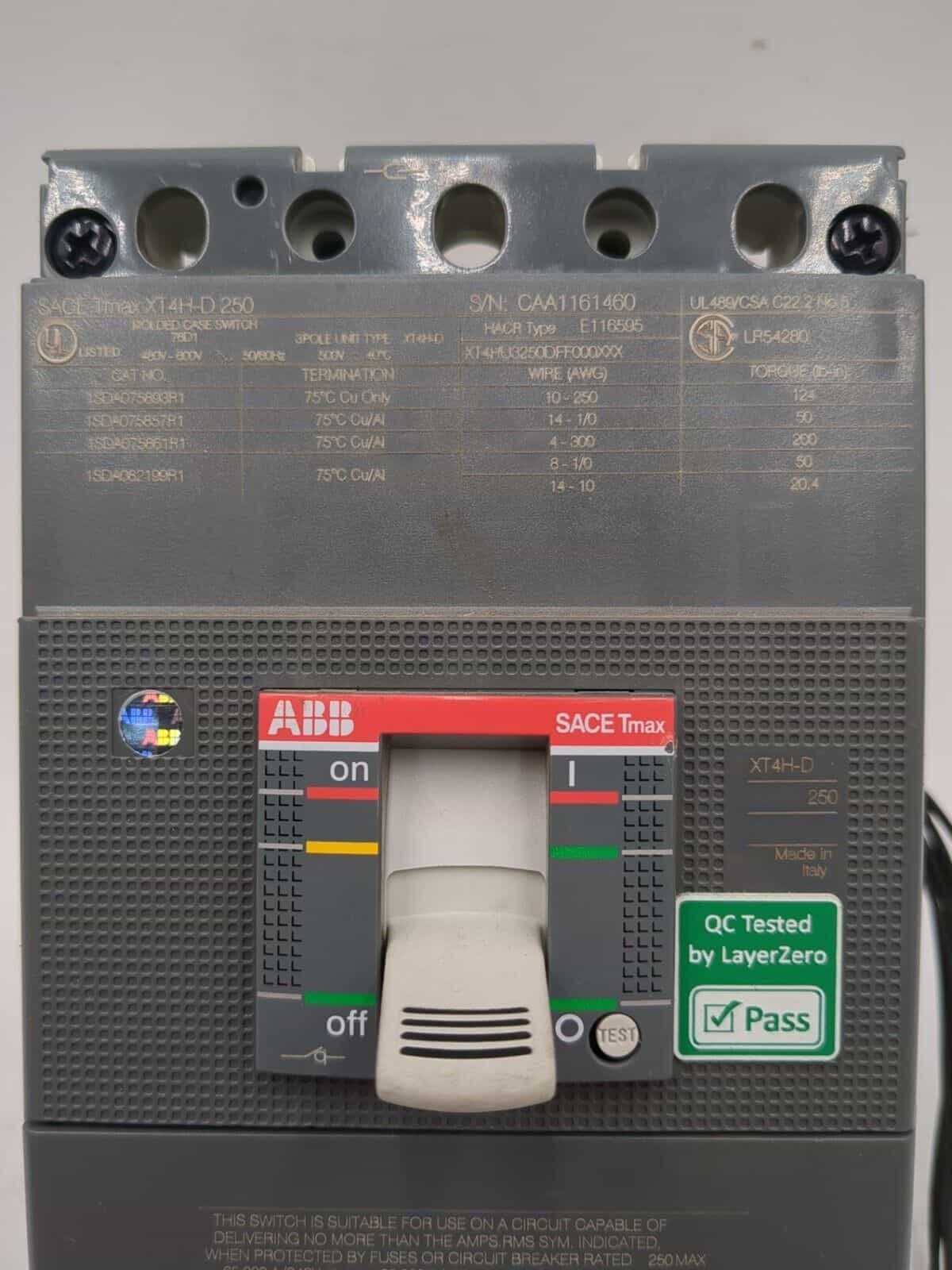 ABB XT4H-D 250 Circuit Breaker — image 1 of 8