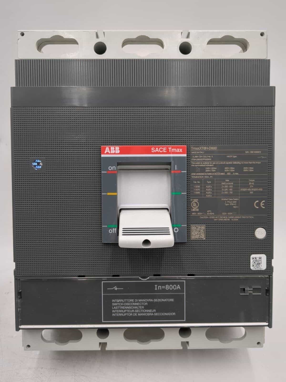 ABB XT6HU3800DFF000XXX Circuit Breaker — image 1 of 9