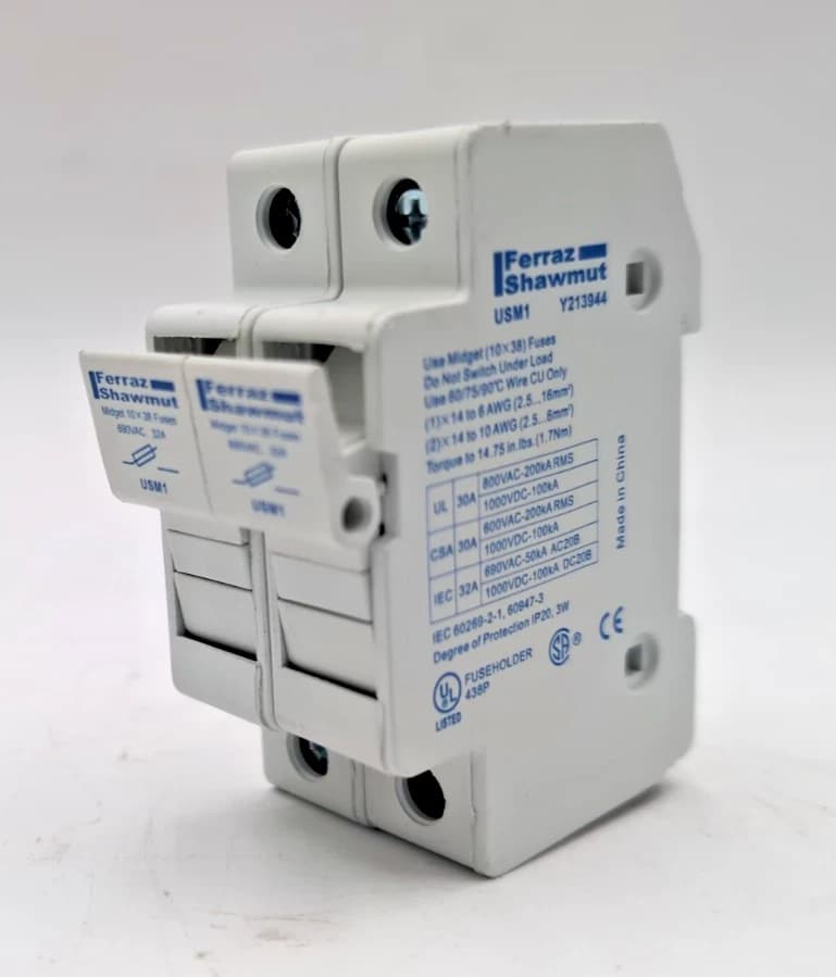 Mersen Ferraz Shawmut Y213944 USM1 Ultra Safe midget 10X38 fuse holder 30A NEW – image 1