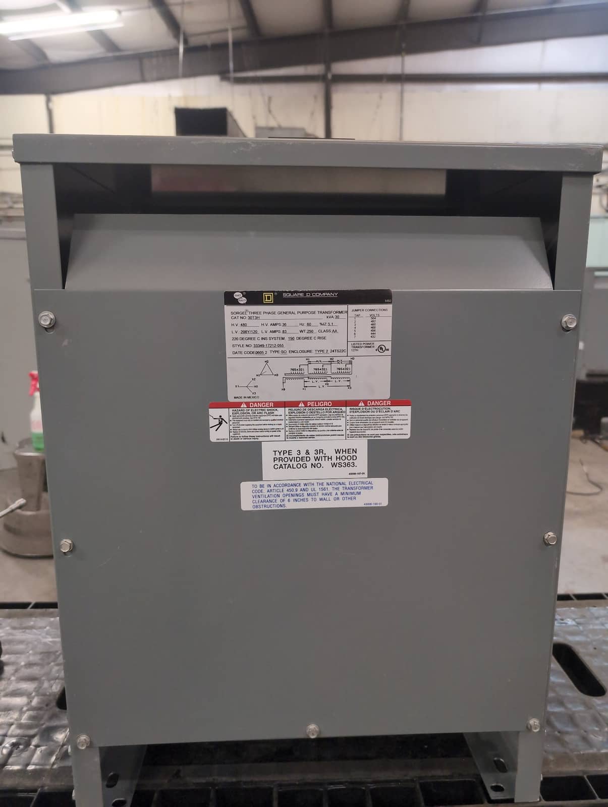 Square D 30T3H Dry Type Transformers — image 1 of 10