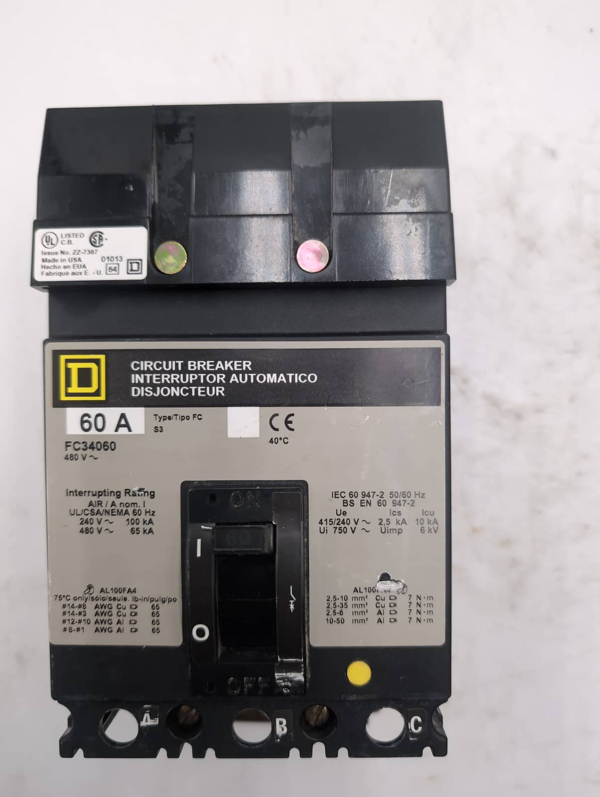 Square D FC34060 Circuit Breaker — image 1 of 5