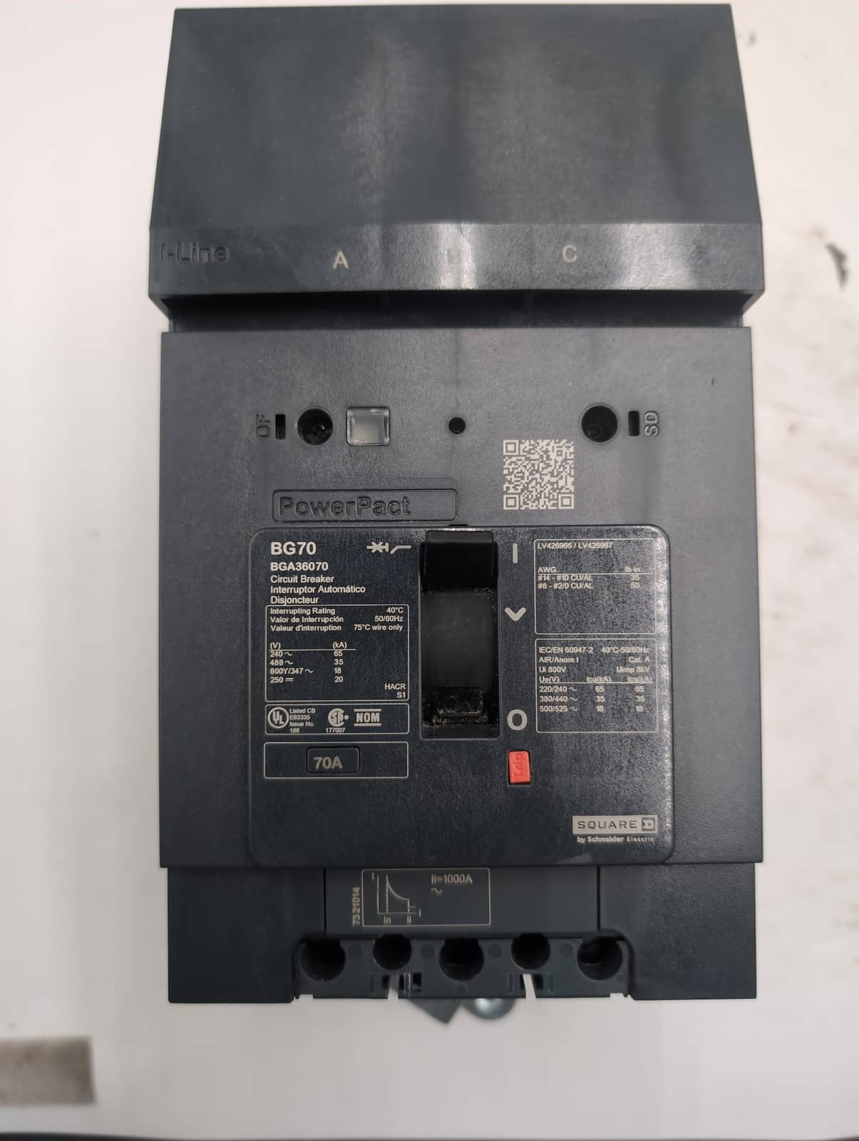 Square D BGA36070 Circuit Breaker — image 1 of 5