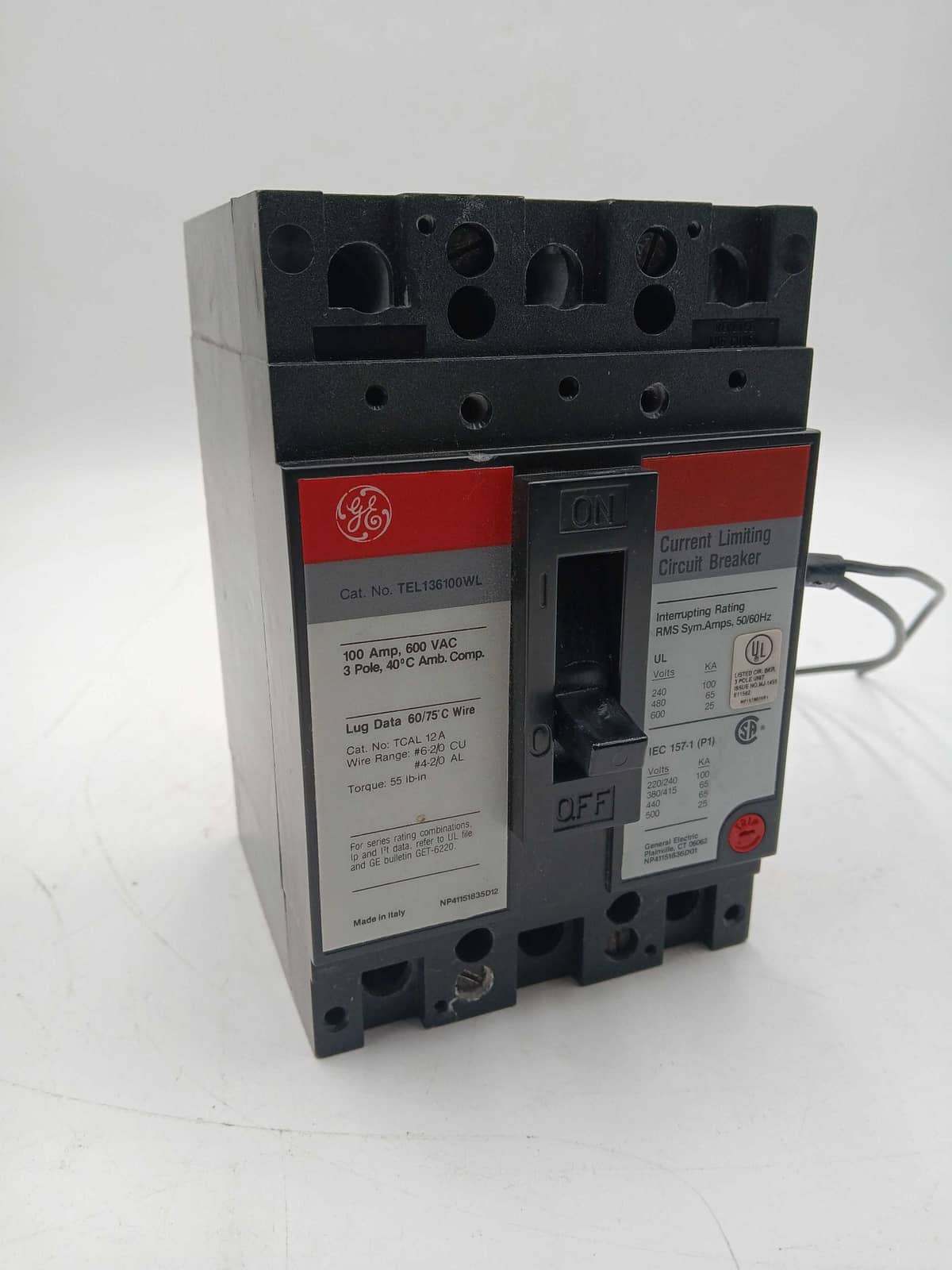 GE TEL136100WL Circuit Breaker — image 1 of 8