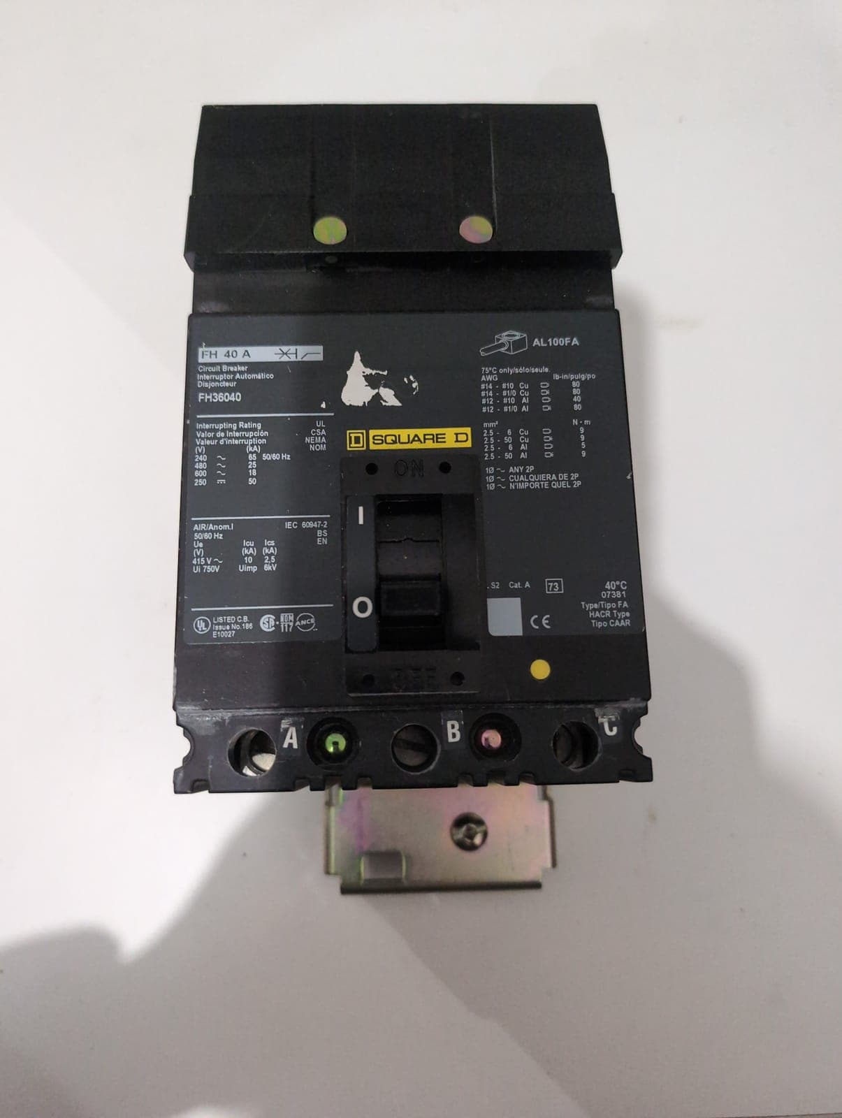 Square D FH36040 Circuit Breaker — image 1 of 6