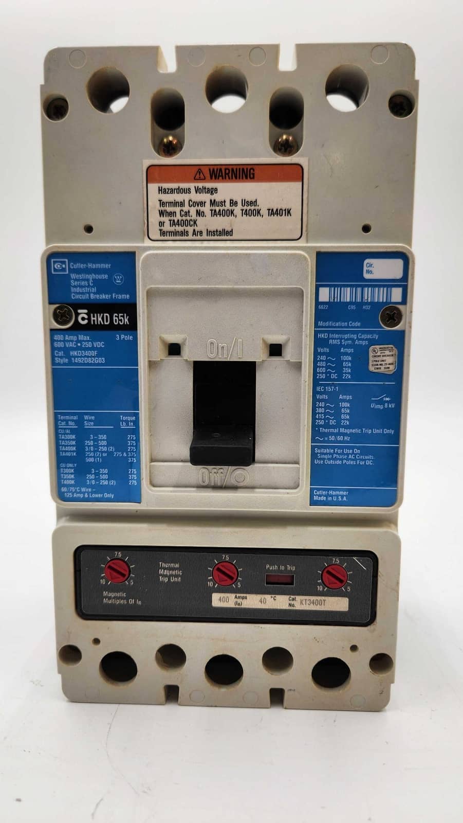 Westinghouse HKD3400 Circuit Breaker — image 1 of 8